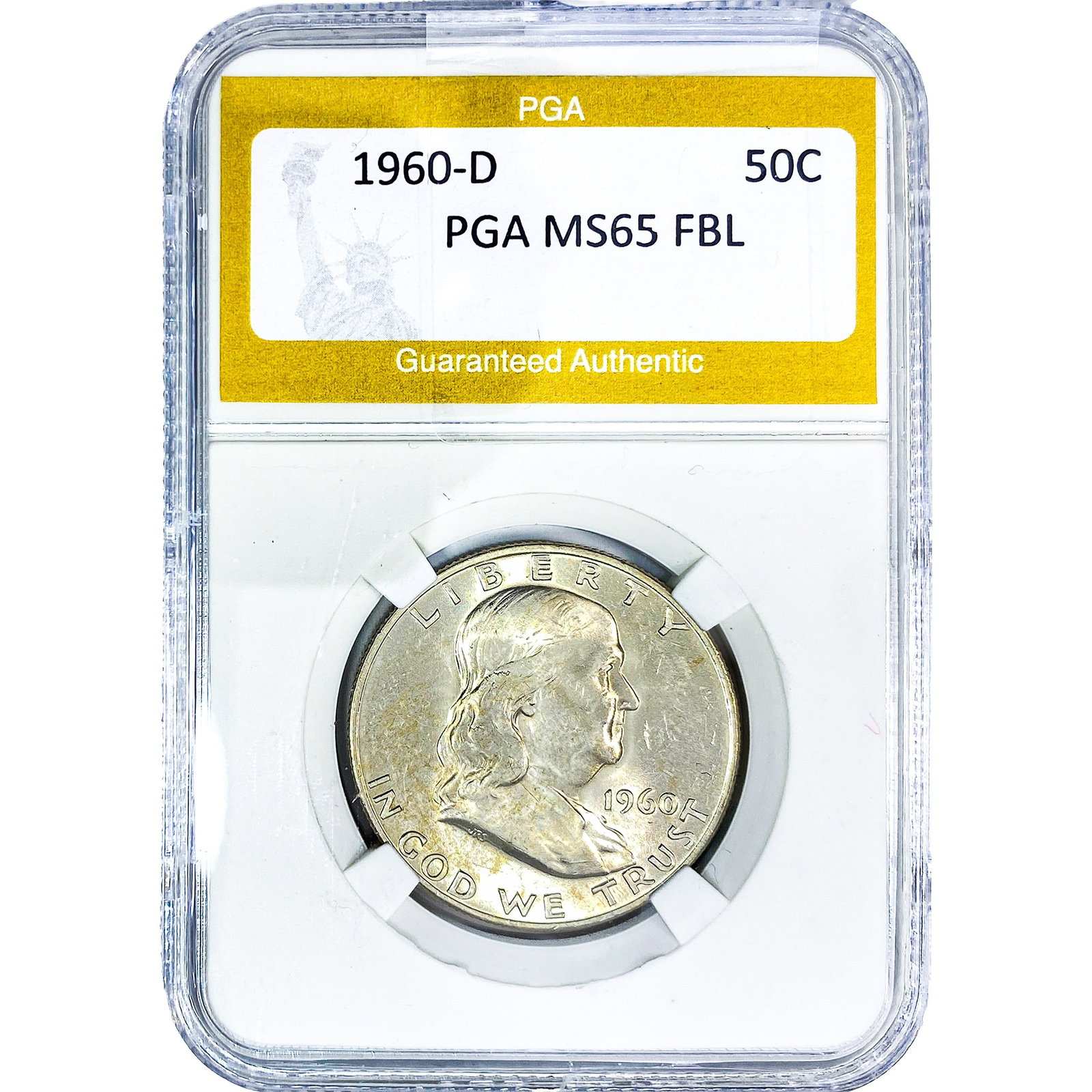 1960-D Franklin Half Dollar PGA MS65 FBL (1 of 2)