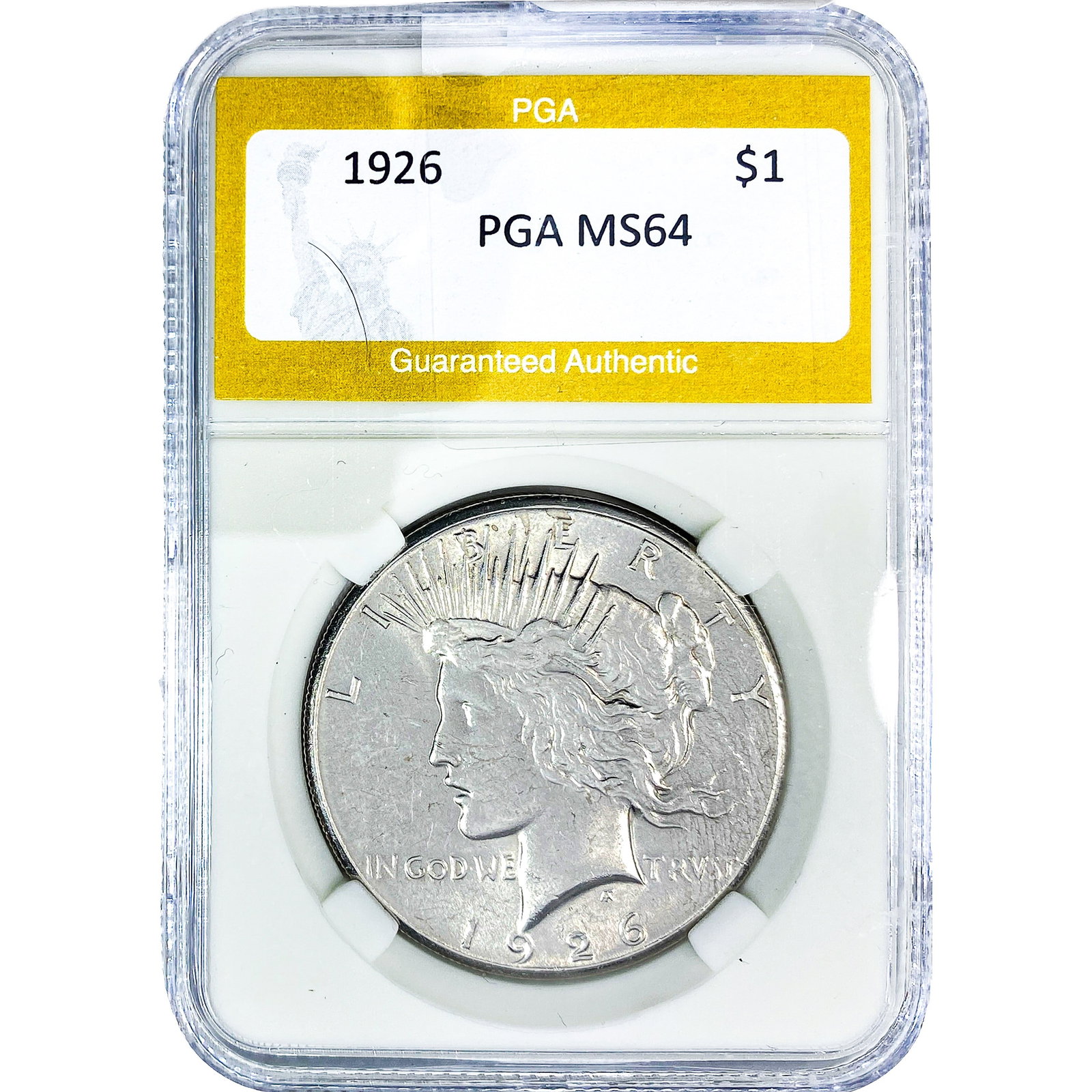 1926 Silver Peace Dollar PGA MS64: 1926 Silver Peace Dollar PGA MS64