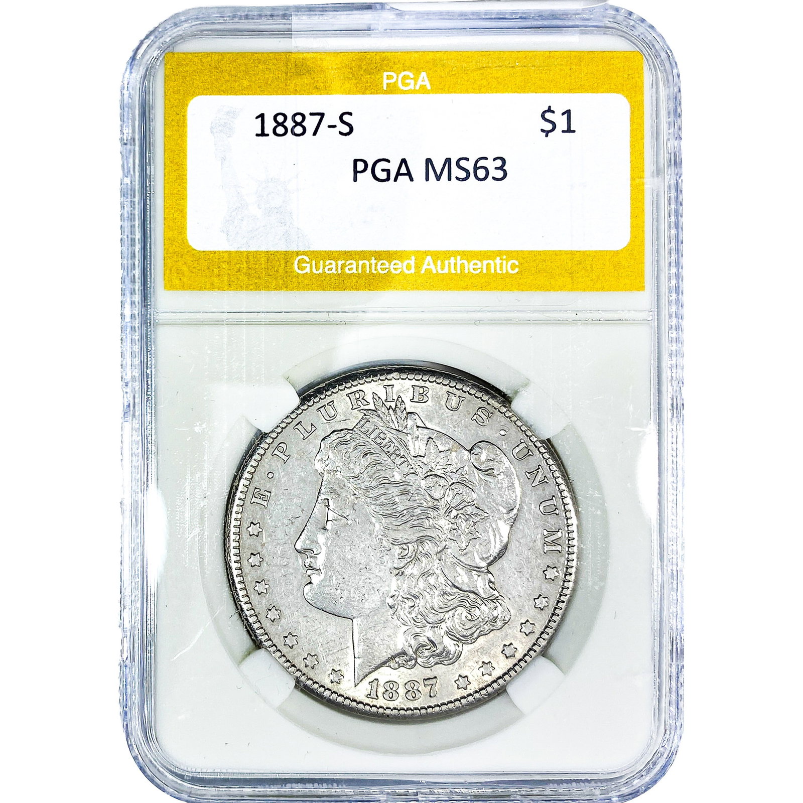 1887-S Morgan Silver Dollar PGA MS63: 1887-S Morgan Silver Dollar PGA MS63