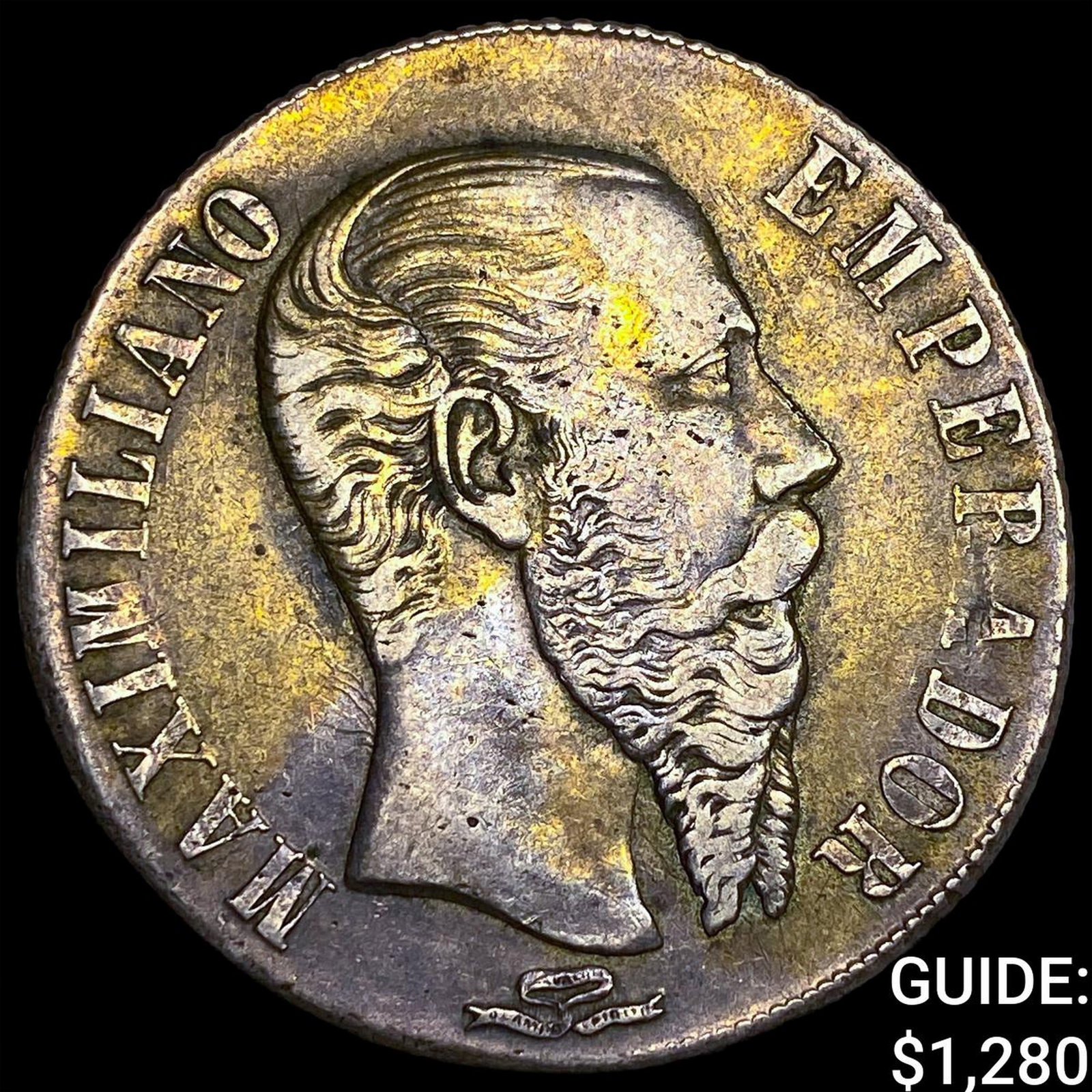 1866 Mexico Maximilian I Silver 1 Peso NEARLY UNCIRCULATED: 1866 Mexico Maximilian I Silver 1 Peso NEARLY UNCIRCULATED