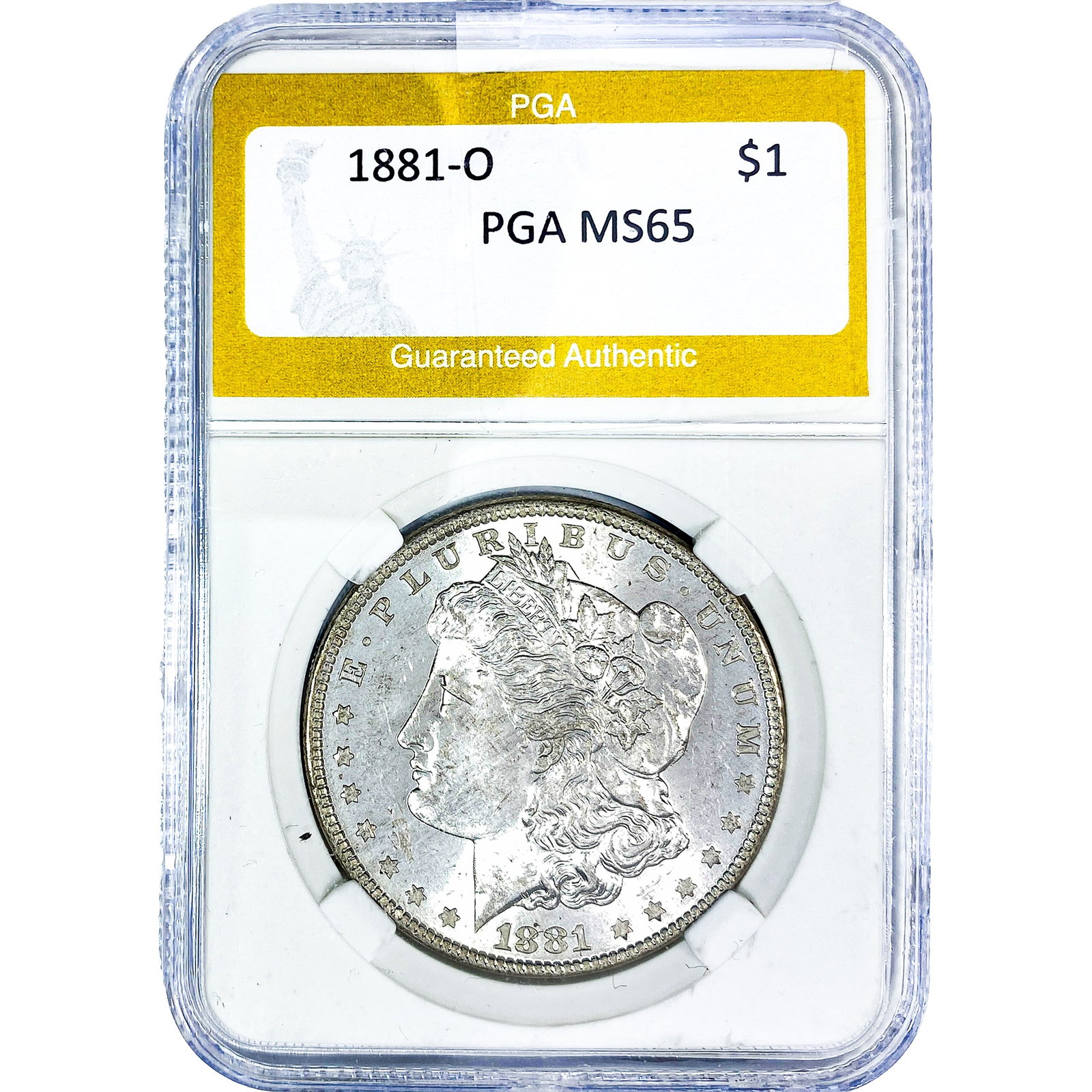 1881-O Morgan Silver Dollar PGA MS65: 1881-O Morgan Silver Dollar PGA MS65