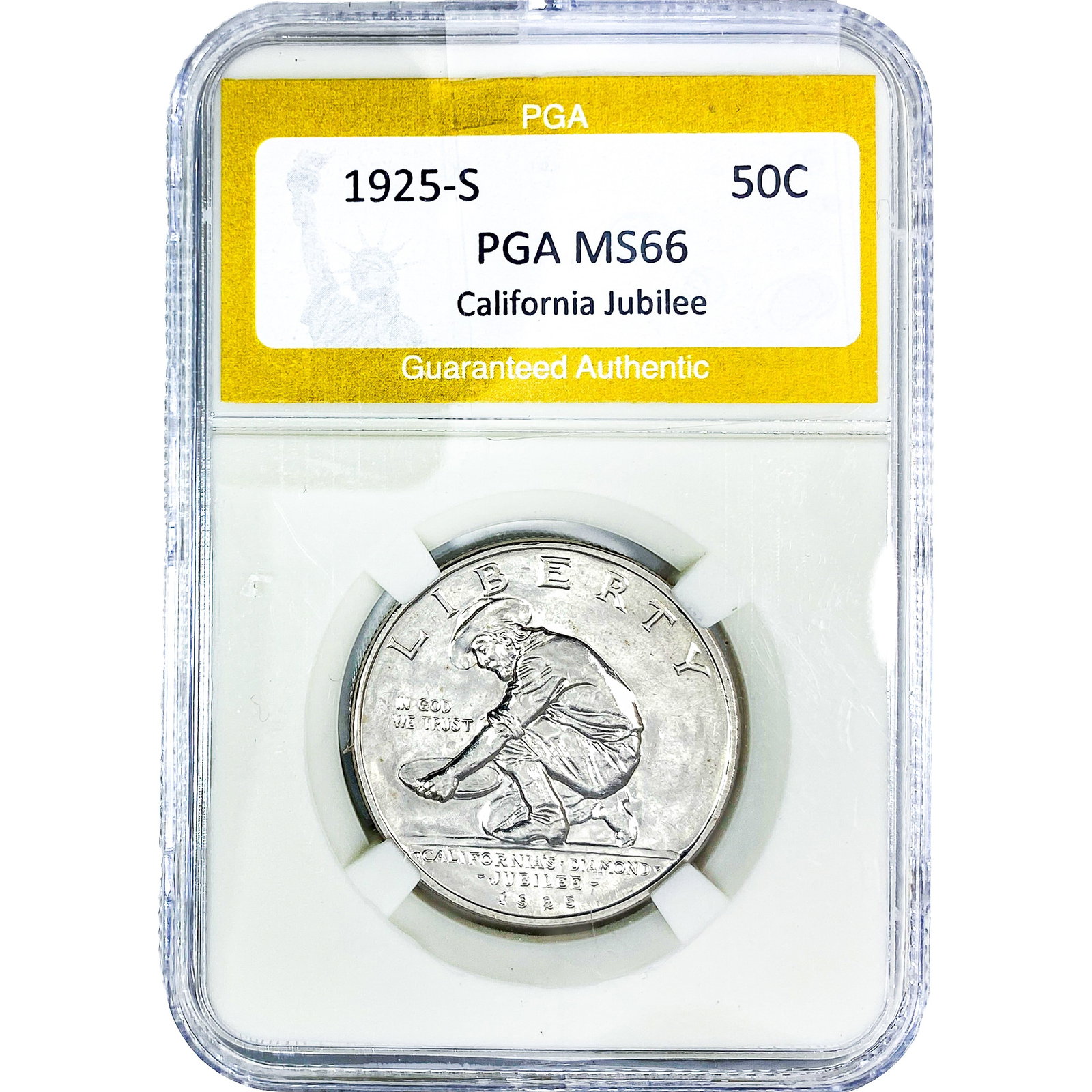 1925-S Jubilee Half Dollar PGA MS66: 1925-S Jubilee Half Dollar PGA MS66