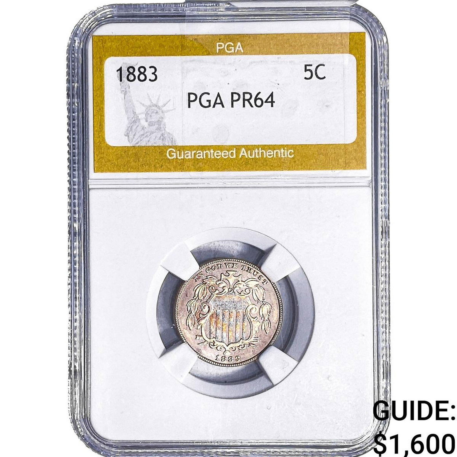 1883 Shield Nickel PGA PR64: 1883 Shield Nickel PGA PR64