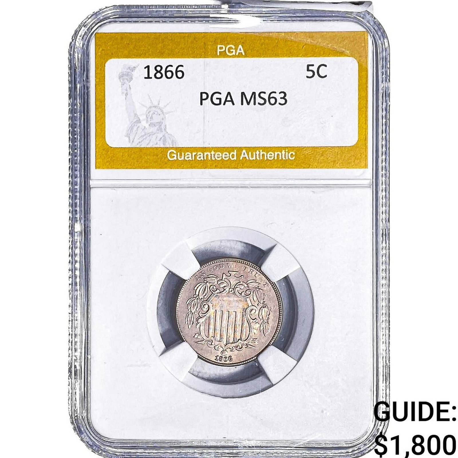 1866 Shield Nickel PGA MS63 (1 of 2)