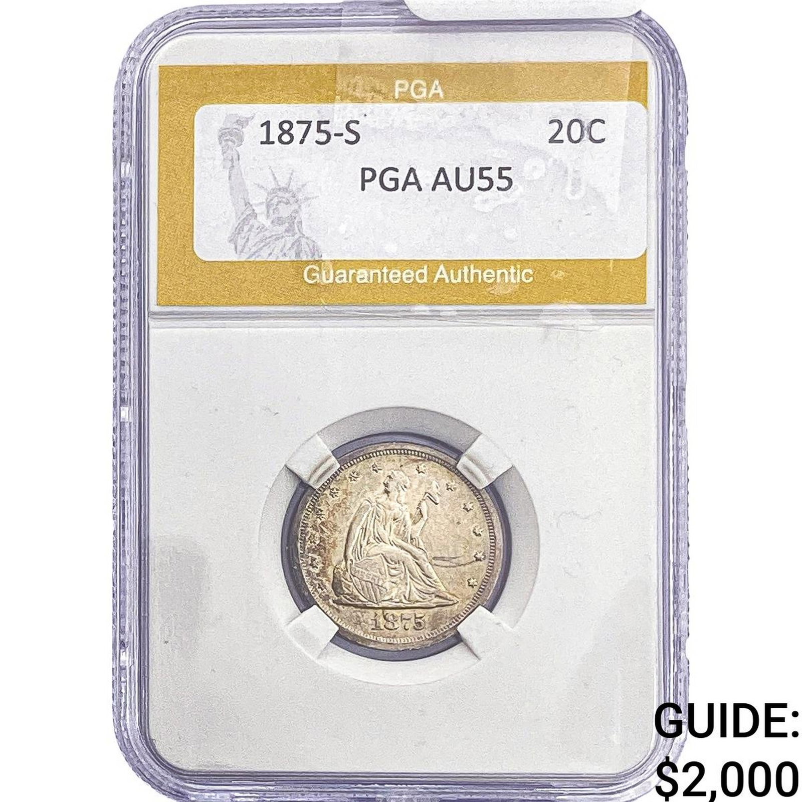 1875-S Twenty Cent Piece PGA AU55 (1 of 2)