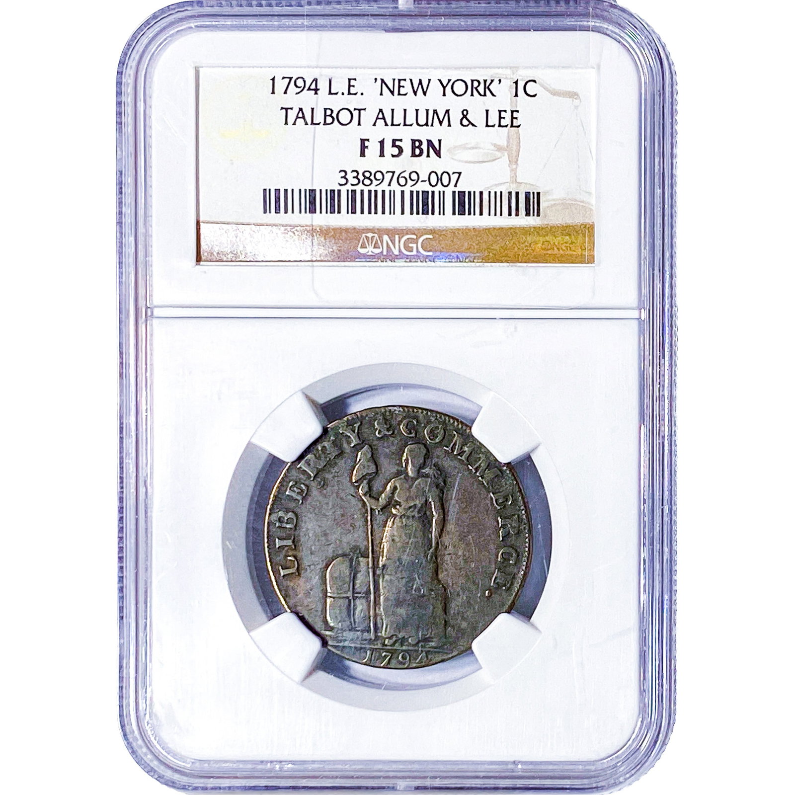 1794 L.E. New York' 1C Talbot Allum & Lee NGC F15 BN (1 of 2)