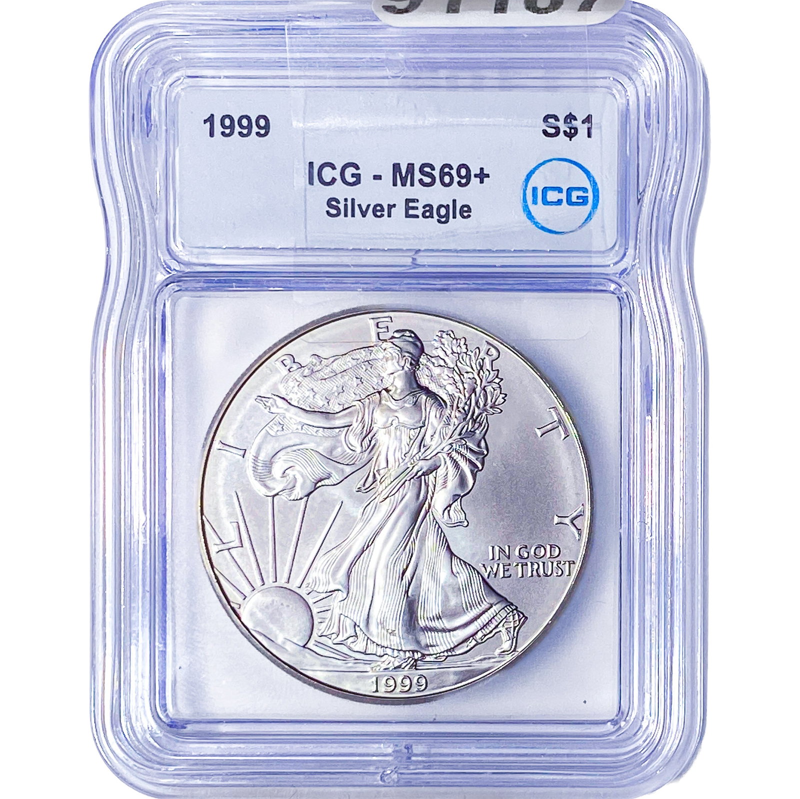 1999 Silver Eagle ICG MS69+: 1999 Silver Eagle ICG MS69+