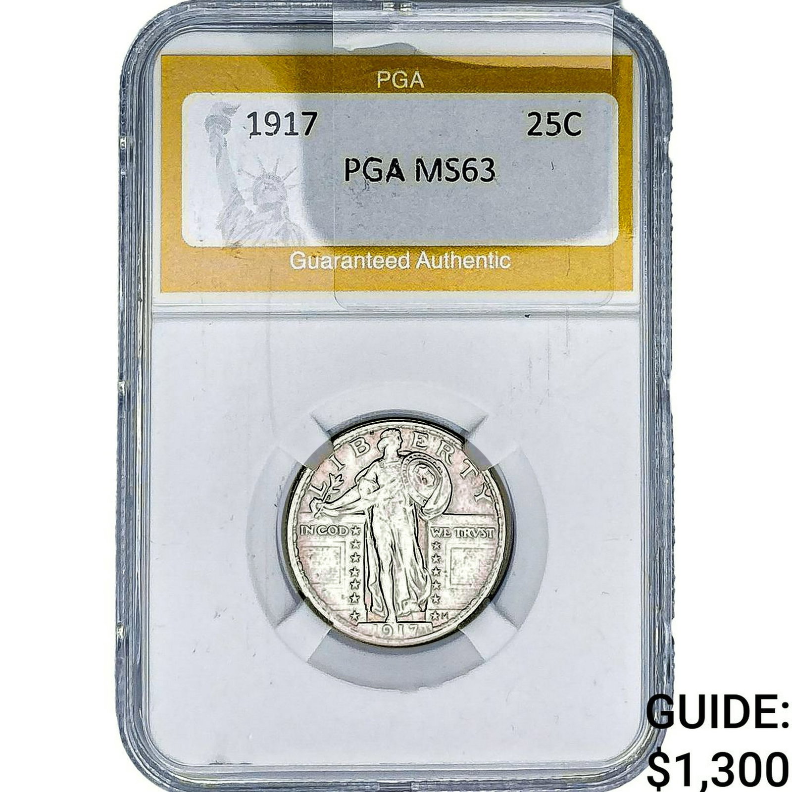 1917 Standing Liberty Quarter PGA MS63: 1917 Standing Liberty Quarter PGA MS63
