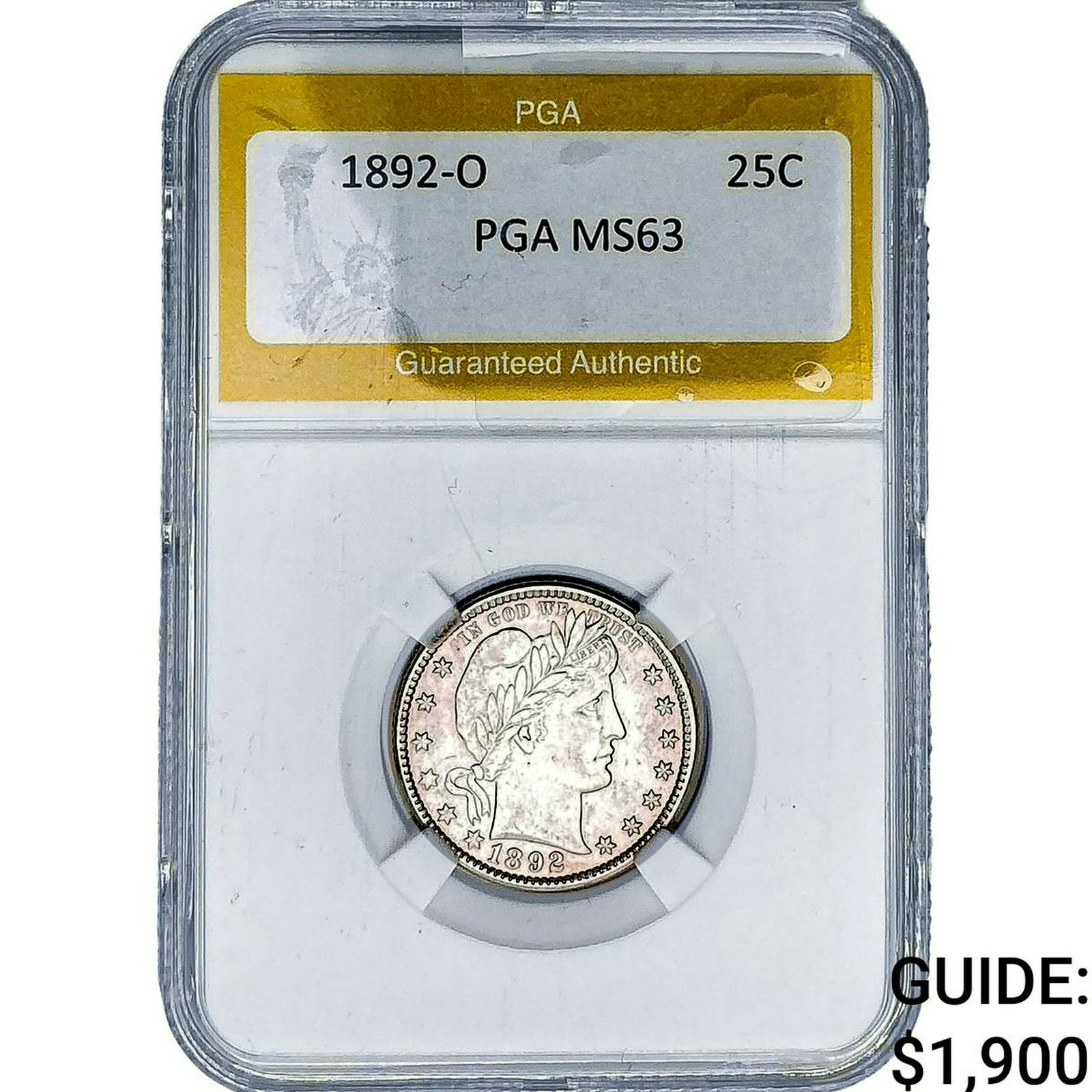 1892-O Barber Quarter PGA MS63 (1 of 2)