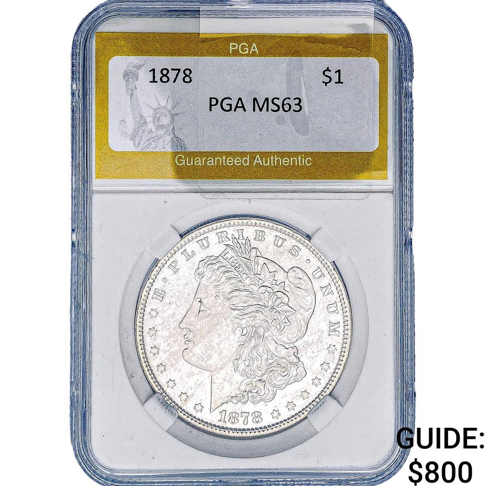 1878 Morgan Silver Dollar PGA MS63: 1878 Morgan Silver Dollar PGA MS63