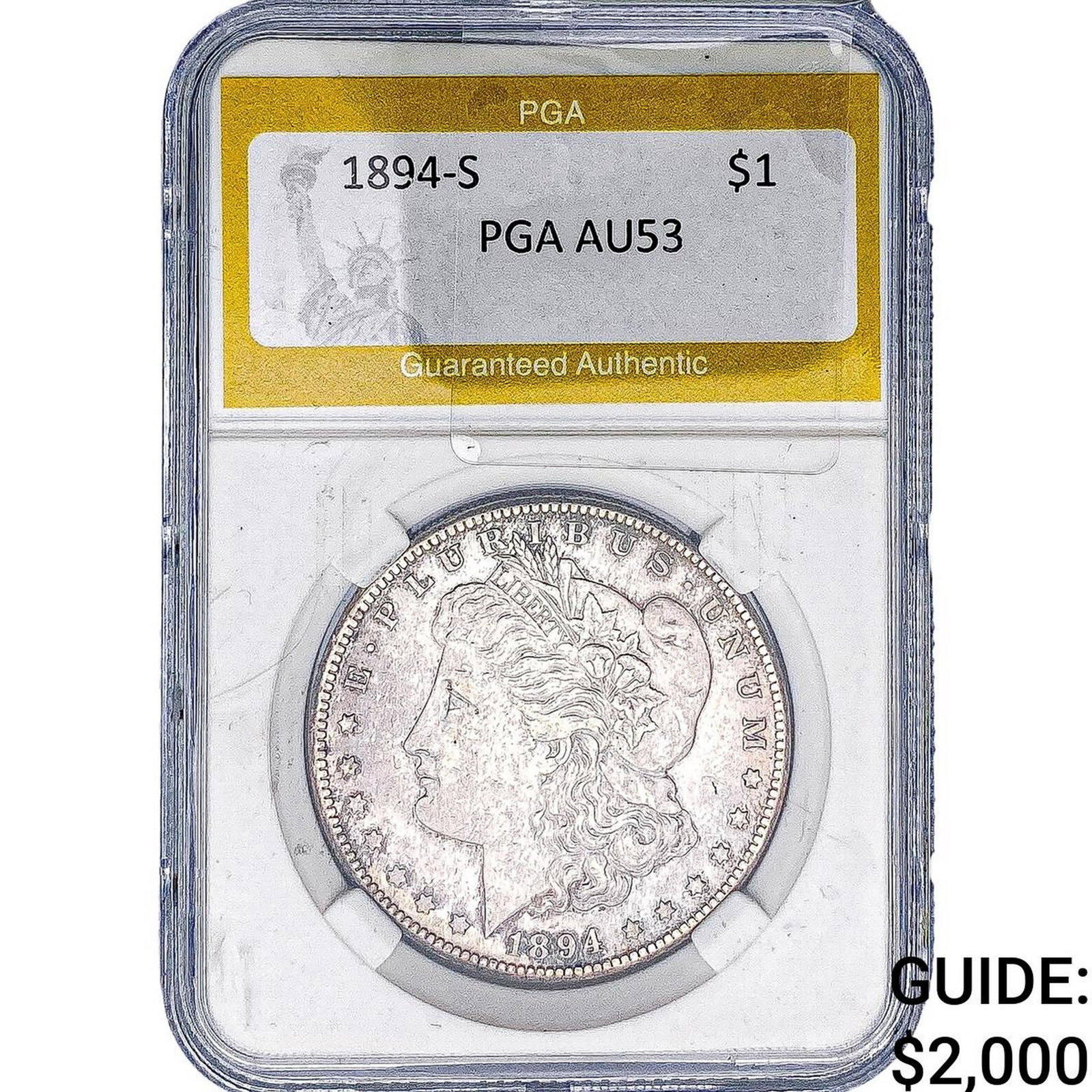 1894-S Morgan Silver Dollar PGA AU53 (1 of 2)