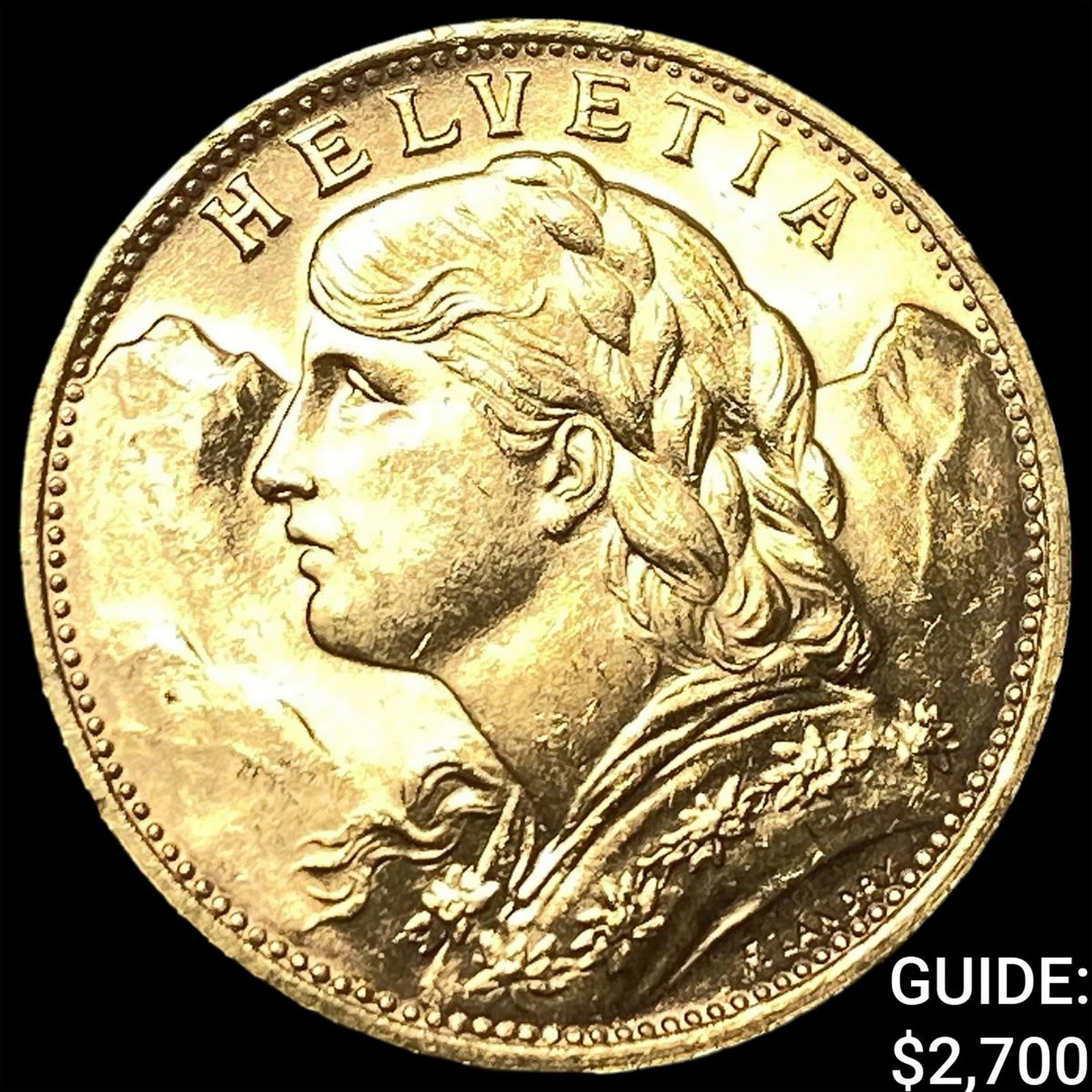 1922 Switzerland Gold 20 Francs UNCIRCULATED: 1922 Switzerland Gold 20 Francs UNCIRCULATED