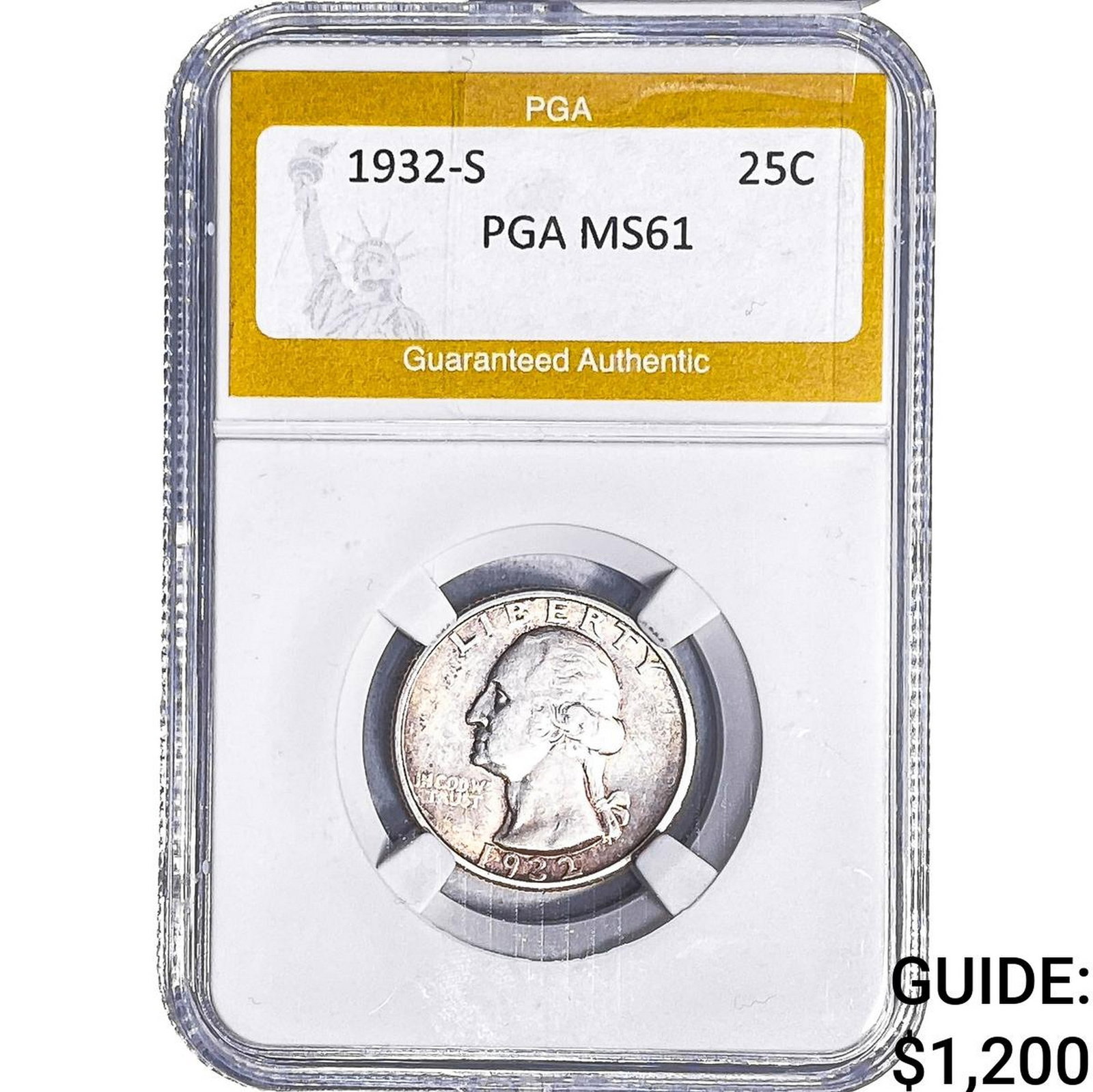1932-S Washington Silver Quarter PGA MS61: 1932-S Washington Silver Quarter PGA MS61