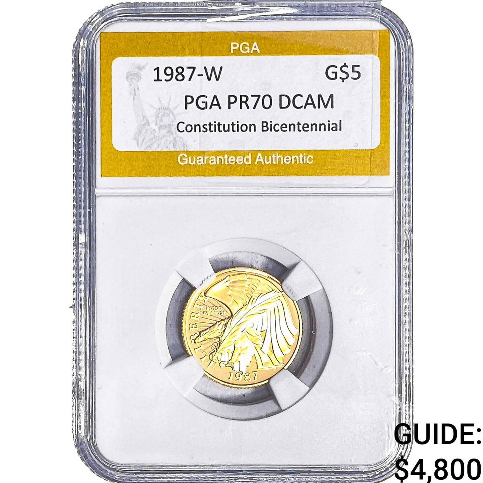 1987-W .2419oz Gold $5 Constitution PGA PR70 DCAM (1 of 2)