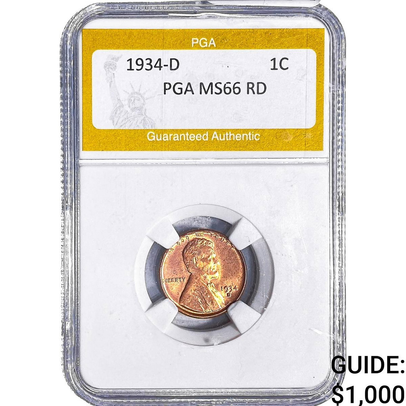 1934-D Wheat Cent PGA MS66 RD (1 of 2)