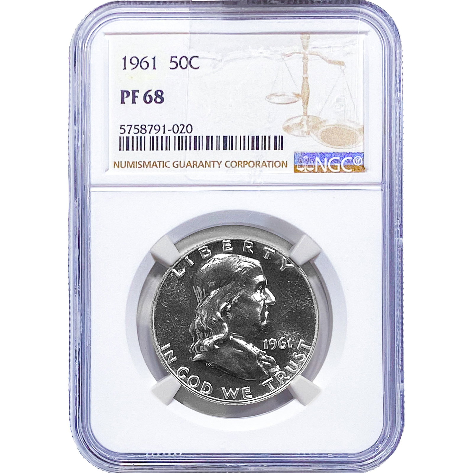 1961 Franklin Half Dollar NGC PF68 (1 of 2)