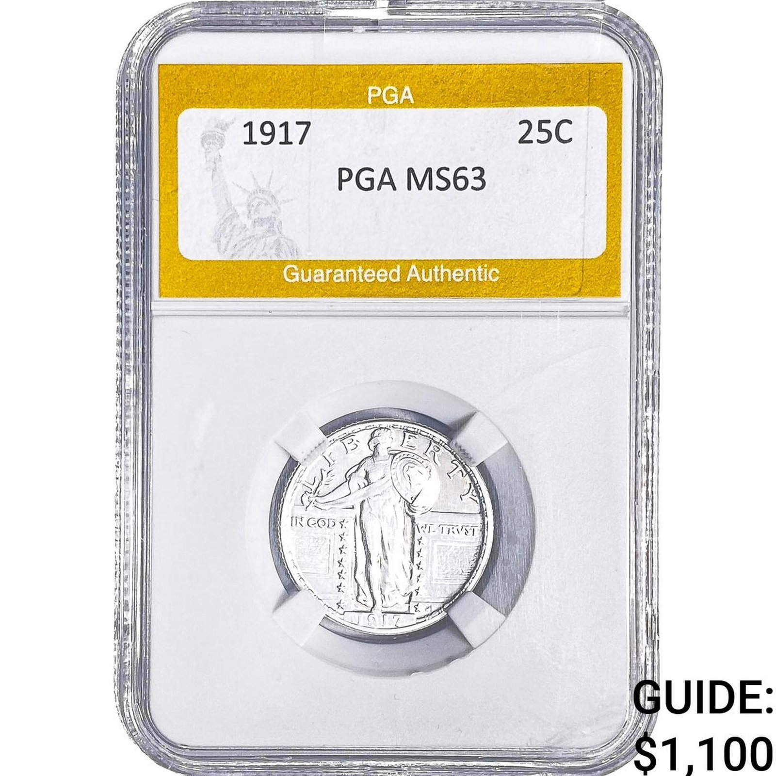 1917 Standing Liberty Quarter PGA MS63 Type 2: 1917 Standing Liberty Quarter PGA MS63 Type 2