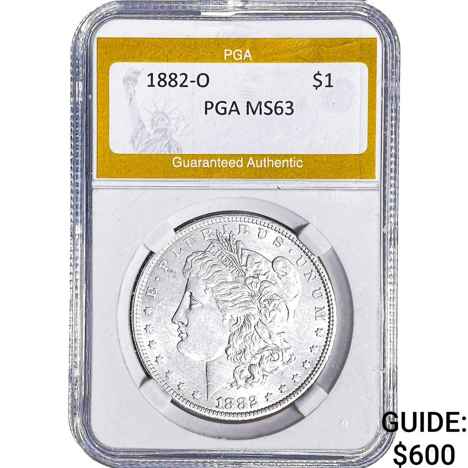 1882-O Morgan Silver Dollar PGA MS63: 1882-O Morgan Silver Dollar PGA MS63