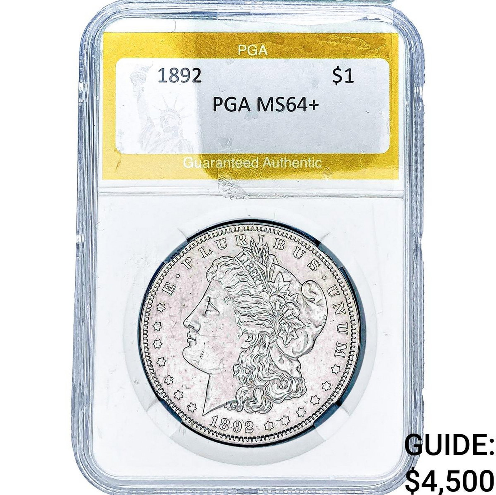 1892 Morgan Silver Dollar PGA MS64+: 1892 Morgan Silver Dollar PGA MS64+