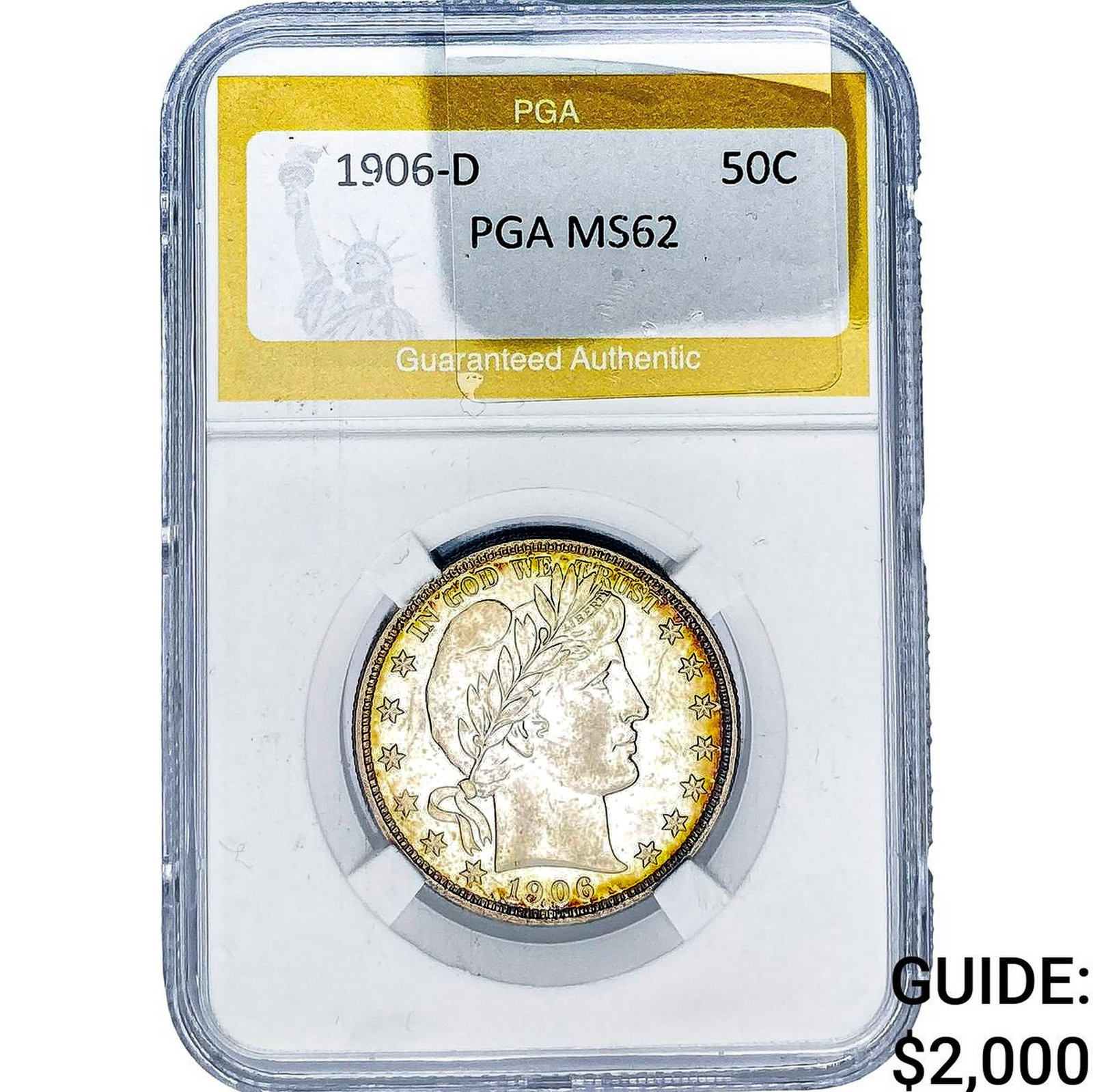 1906-D Barber Half Dollar PGA MS62 (1 of 2)