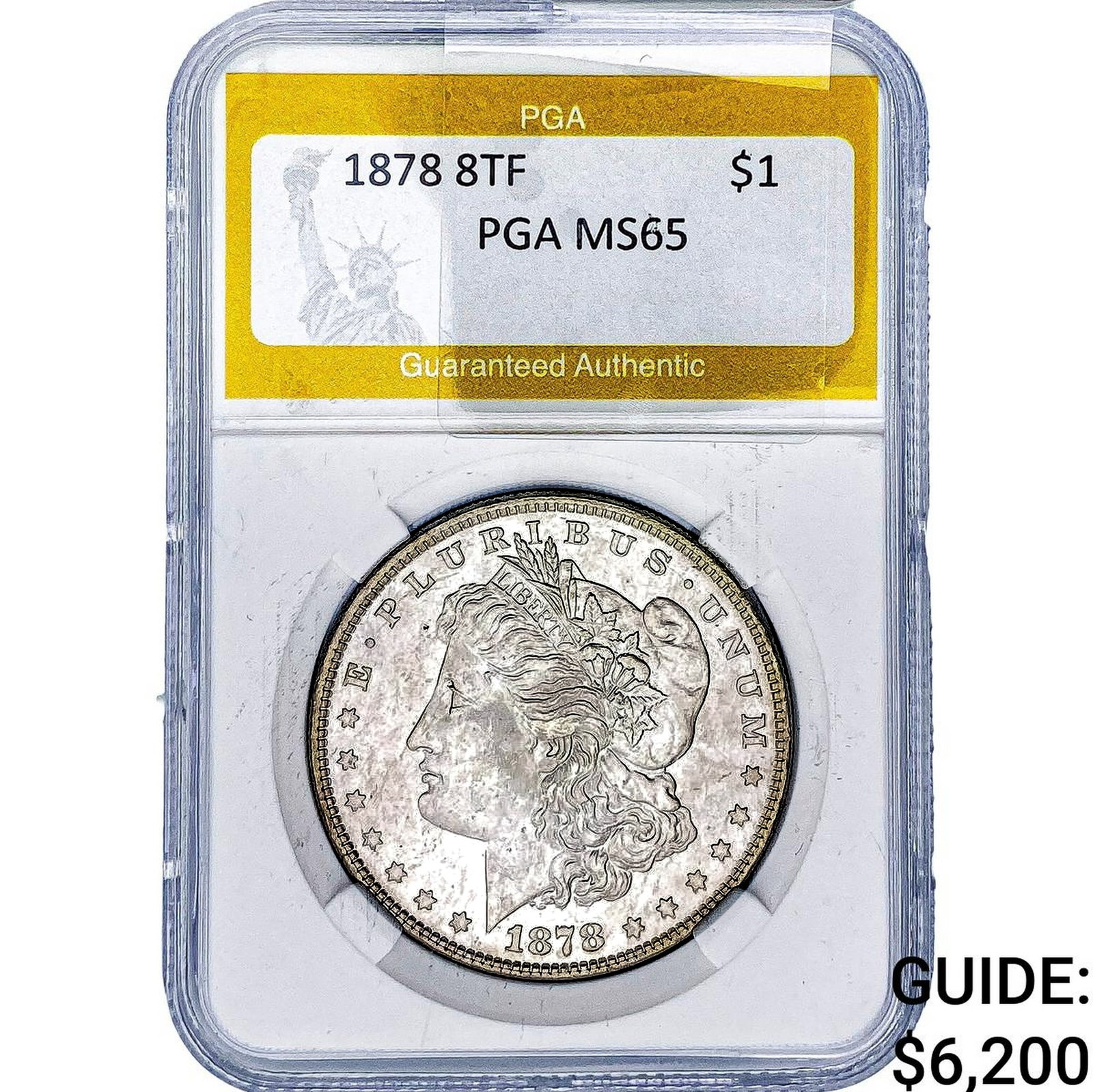 1878 8TF Morgan Silver Dollar PGA MS65: 1878 8TF Morgan Silver Dollar PGA MS65