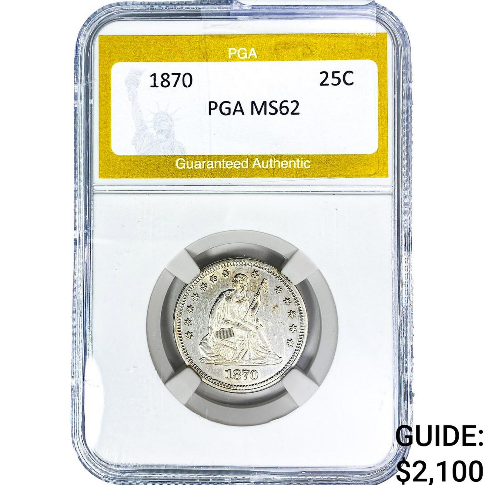 1870 Seated Liberty Quarter PGA MS62 (1 of 2)