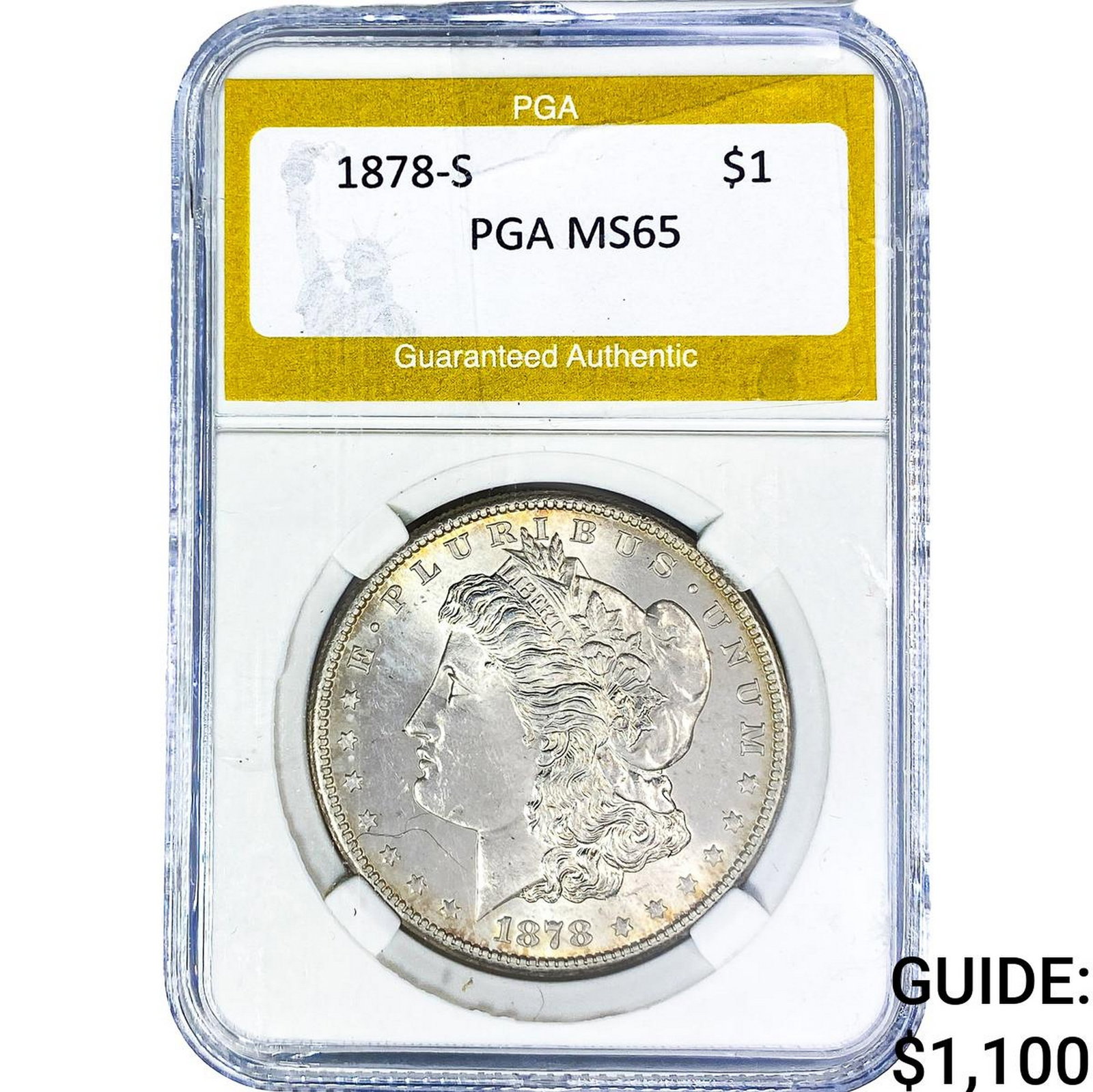 1878-S Morgan Silver Dollar PGA MS65: 1878-S Morgan Silver Dollar PGA MS65