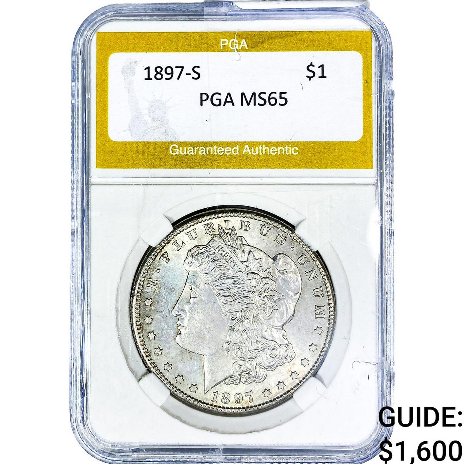 1897-S Morgan Silver Dollar PGA MS65: 1897-S Morgan Silver Dollar PGA MS65