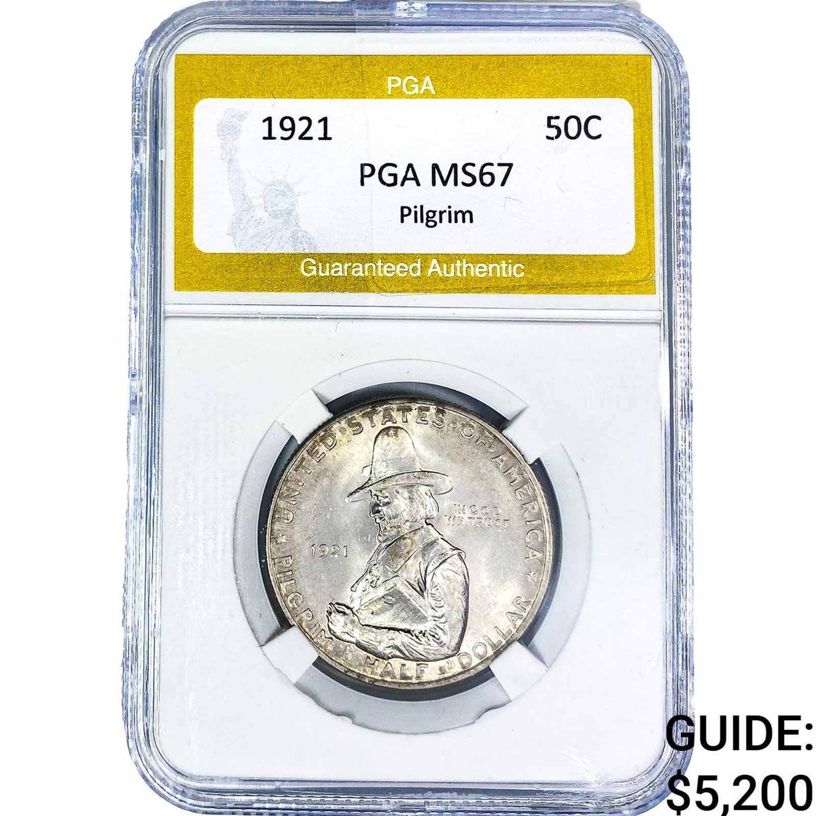 1921 Pilgrim Half Dollar PGA MS67: 1921 Pilgrim Half Dollar PGA MS67
