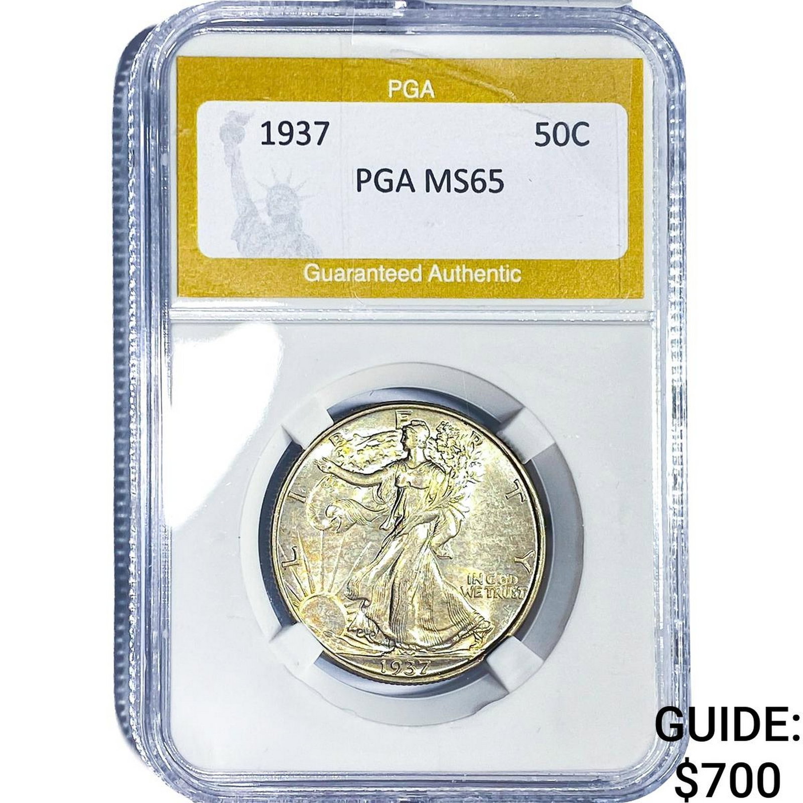 1937 Walking Liberty Half Dollar PGA MS65 (1 of 2)