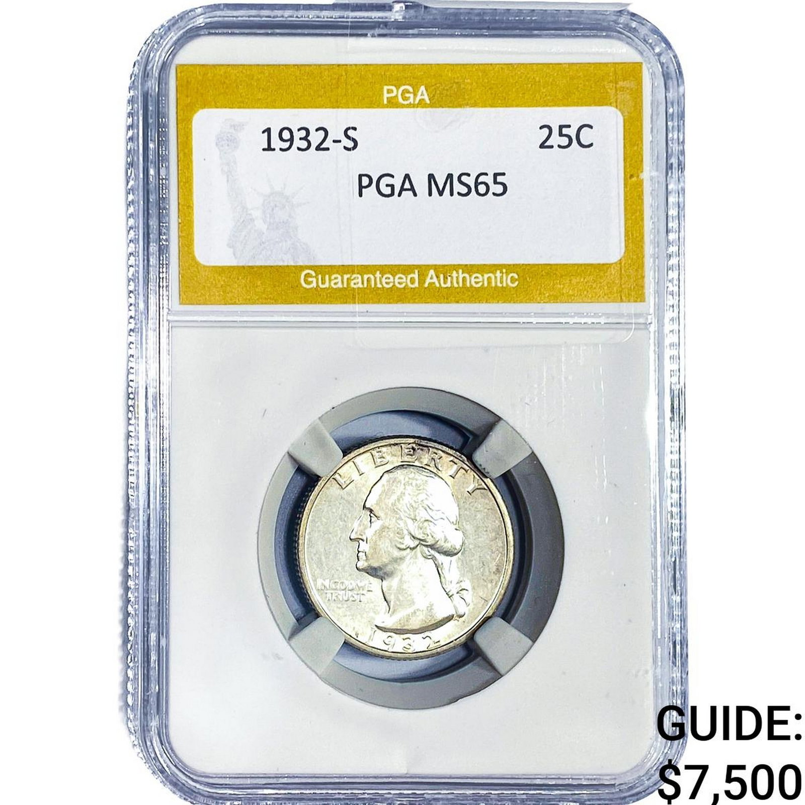 1932-S Washington Silver Quarter PGA MS65: 1932-S Washington Silver Quarter PGA MS65