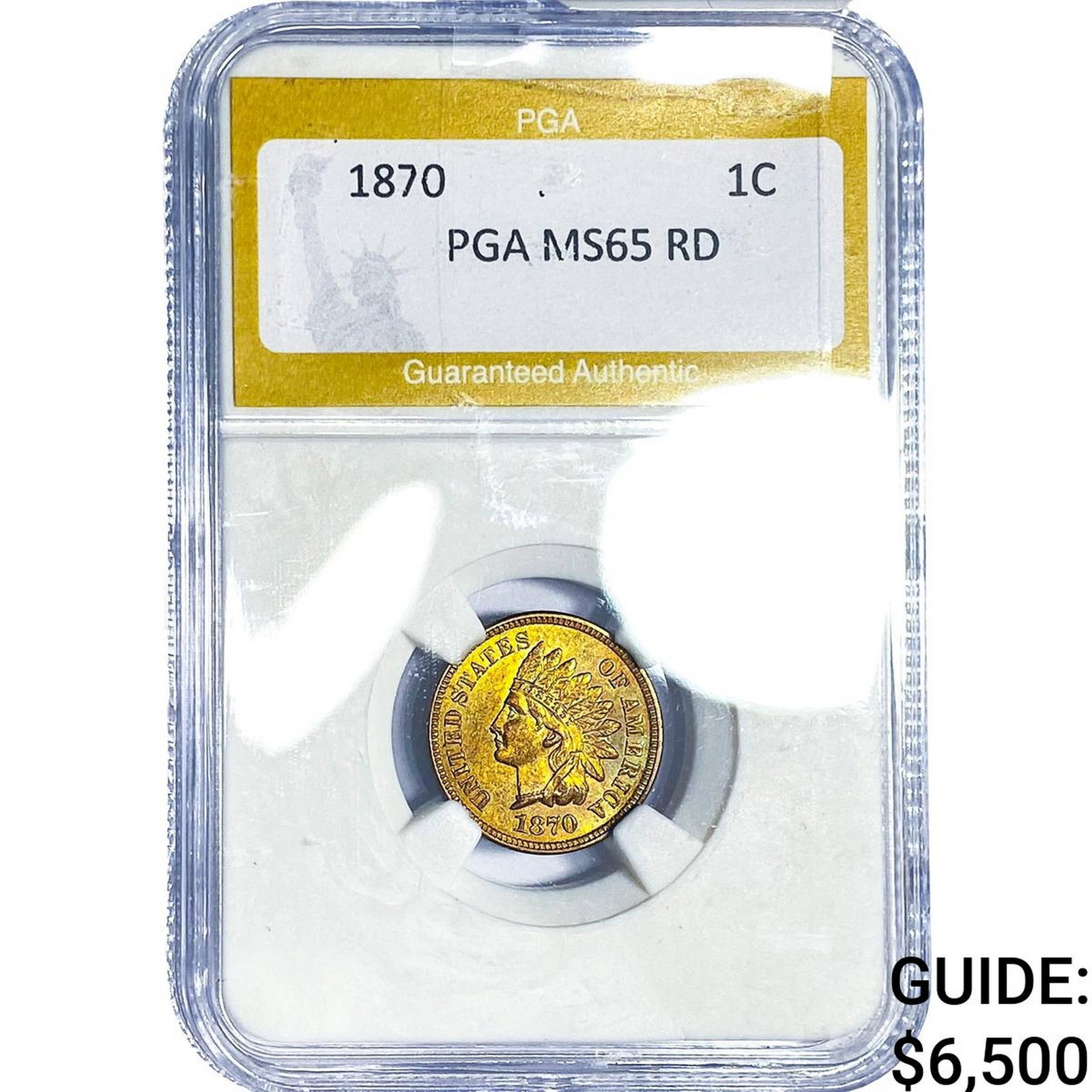 1870 Indian Head Cent PGA MS65 RB: 1870 Indian Head Cent PGA MS65 RB