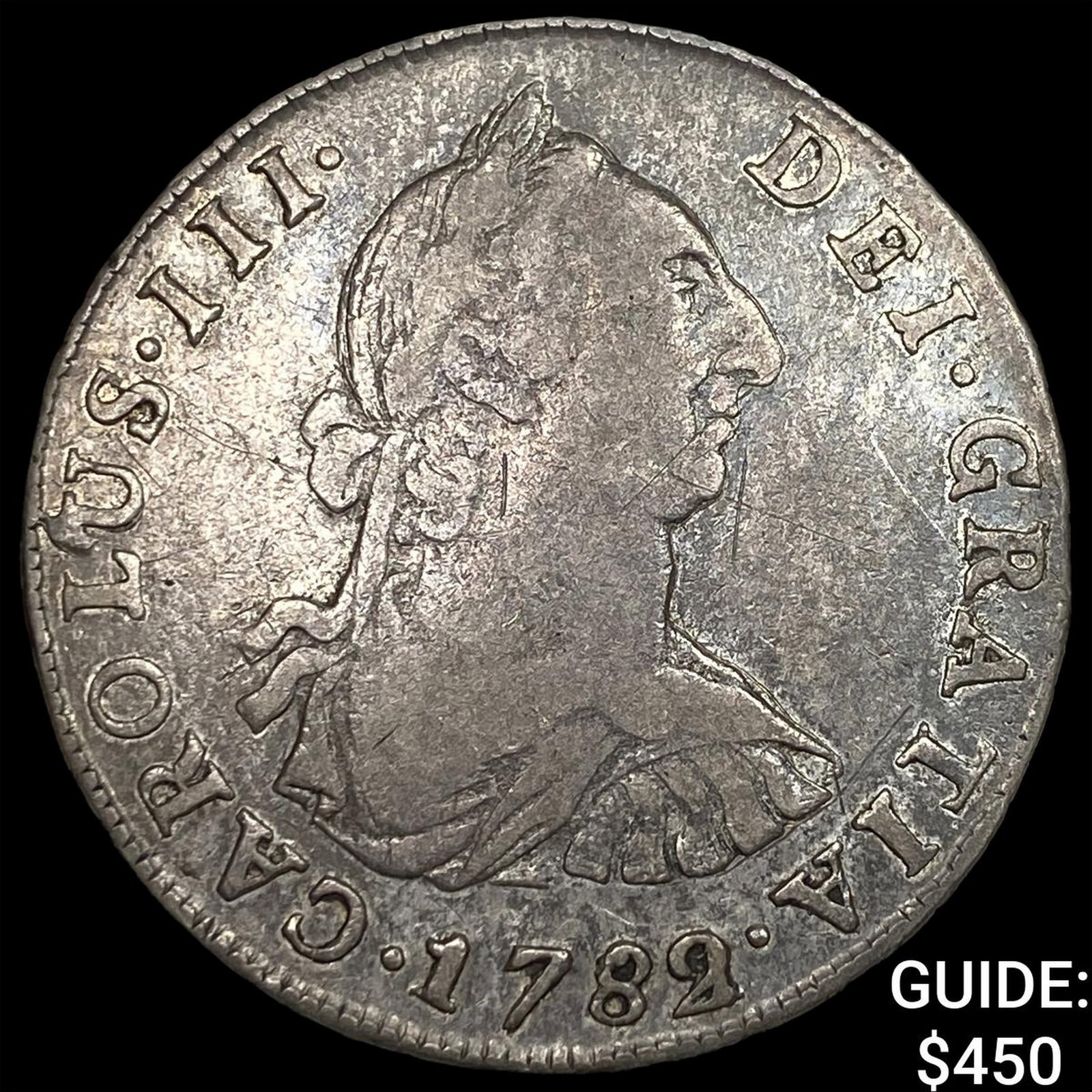 1782 Colonial Spain Silver 4 Reales NEARLY UNCIRCULATED (1 of 2)