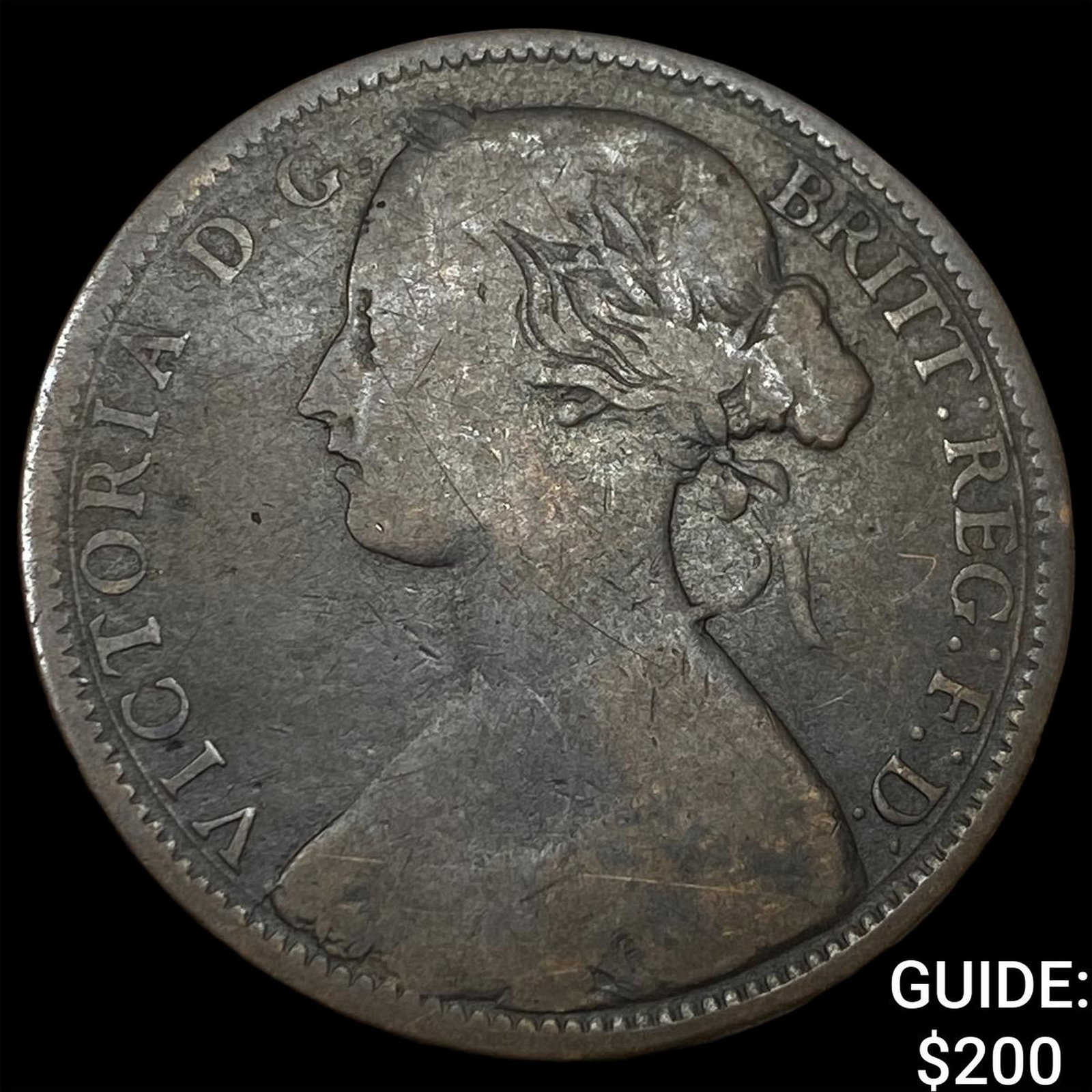 1863 Great Britain Copper Penny NEARLY UNCIRCULATED (1 of 2)