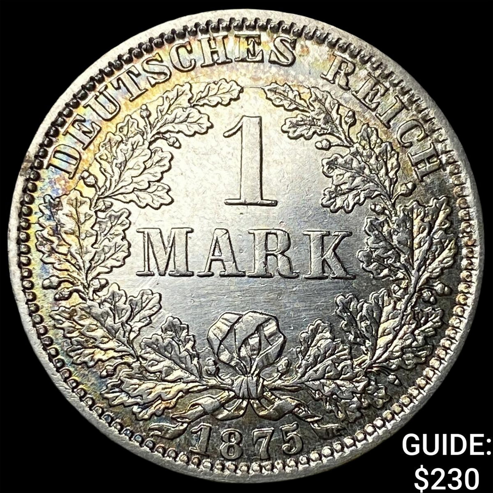 1875 Germany Silver 1 Mark CLOSELY UNCIRCULATED: 1875 Germany Silver 1 Mark CLOSELY UNCIRCULATED