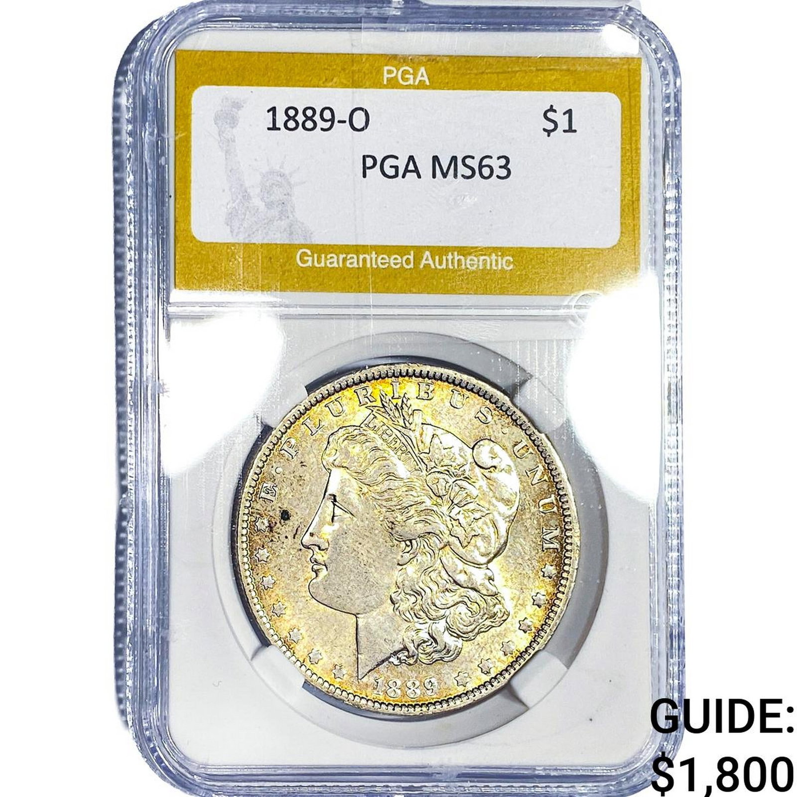 1889-O Morgan Silver Dollar PGA MS63: 1889-O Morgan Silver Dollar PGA MS63