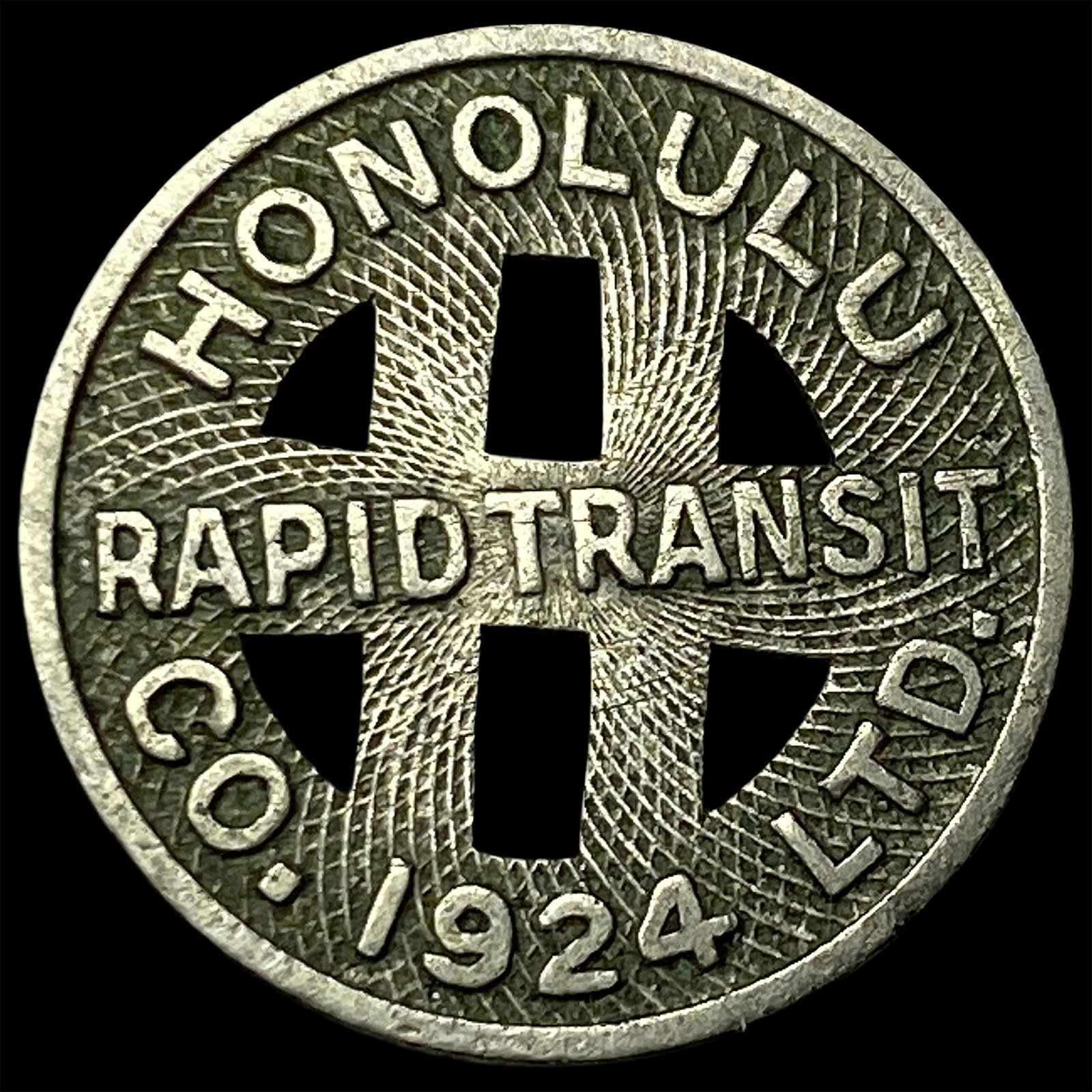 1924 Honolulu Transit Token (1 of 2)