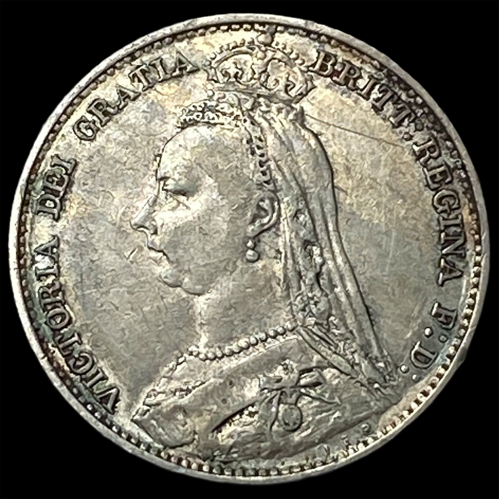 1891 Great Britain Silver 6 Pence - Victoria NEARLY UNCIRCULATED: 1891 Great Britain Silver 6 Pence - Victoria NEARLY UNCIRCULATED