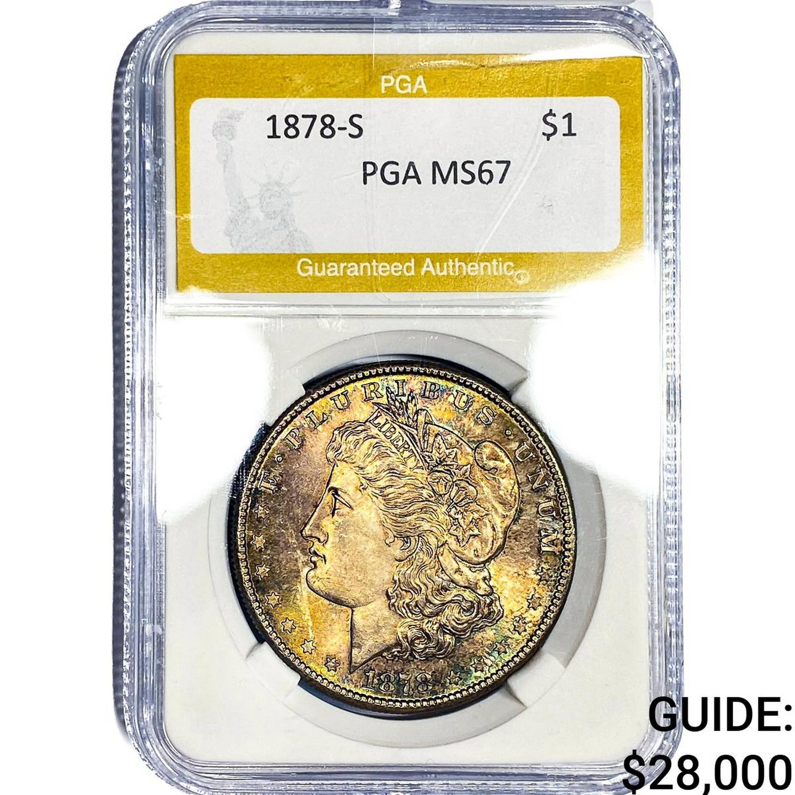 1878-S Morgan Silver Dollar PGA MS67: 1878-S Morgan Silver Dollar PGA MS67