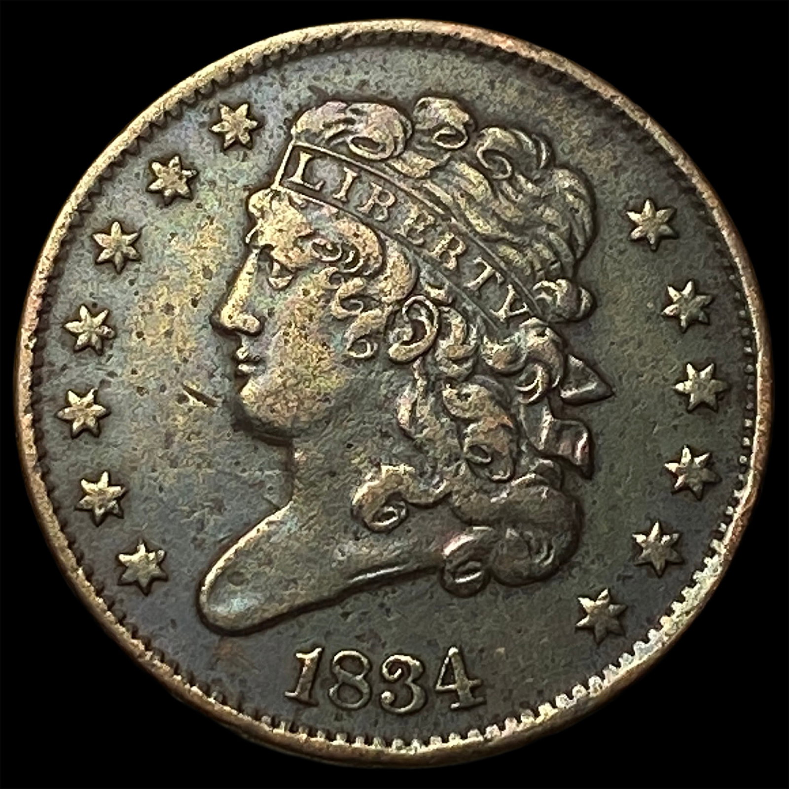 1834 Classic Head Half Cent NEARLY UNCIRCULATED: 1834 Classic Head Half Cent NEARLY UNCIRCULATED
