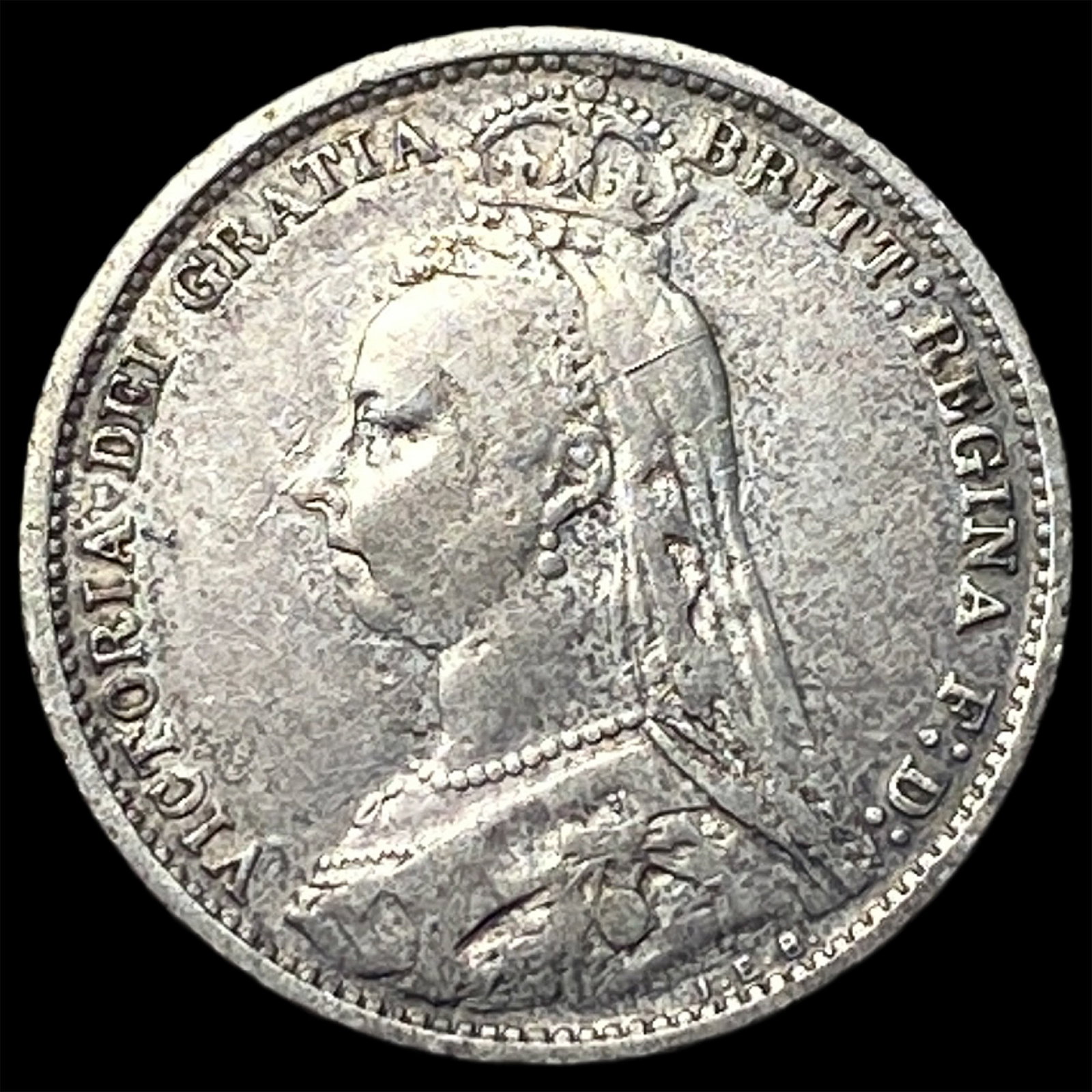 1888 Great Britain Silver 6 Pence - Victoria NEARLY UNCIRCULATED: 1888 Great Britain Silver 6 Pence - Victoria NEARLY UNCIRCULATED