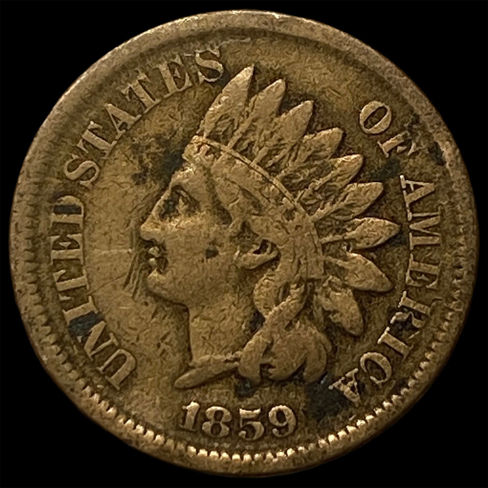 1859 Indian Head Cent NEARLY UNCIRCULATED: 1859 Indian Head Cent NEARLY UNCIRCULATED