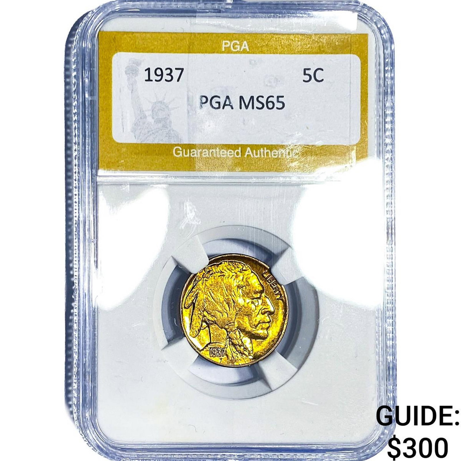 1937 Buffalo Nickel PGA MS65: 1937 Buffalo Nickel PGA MS65
