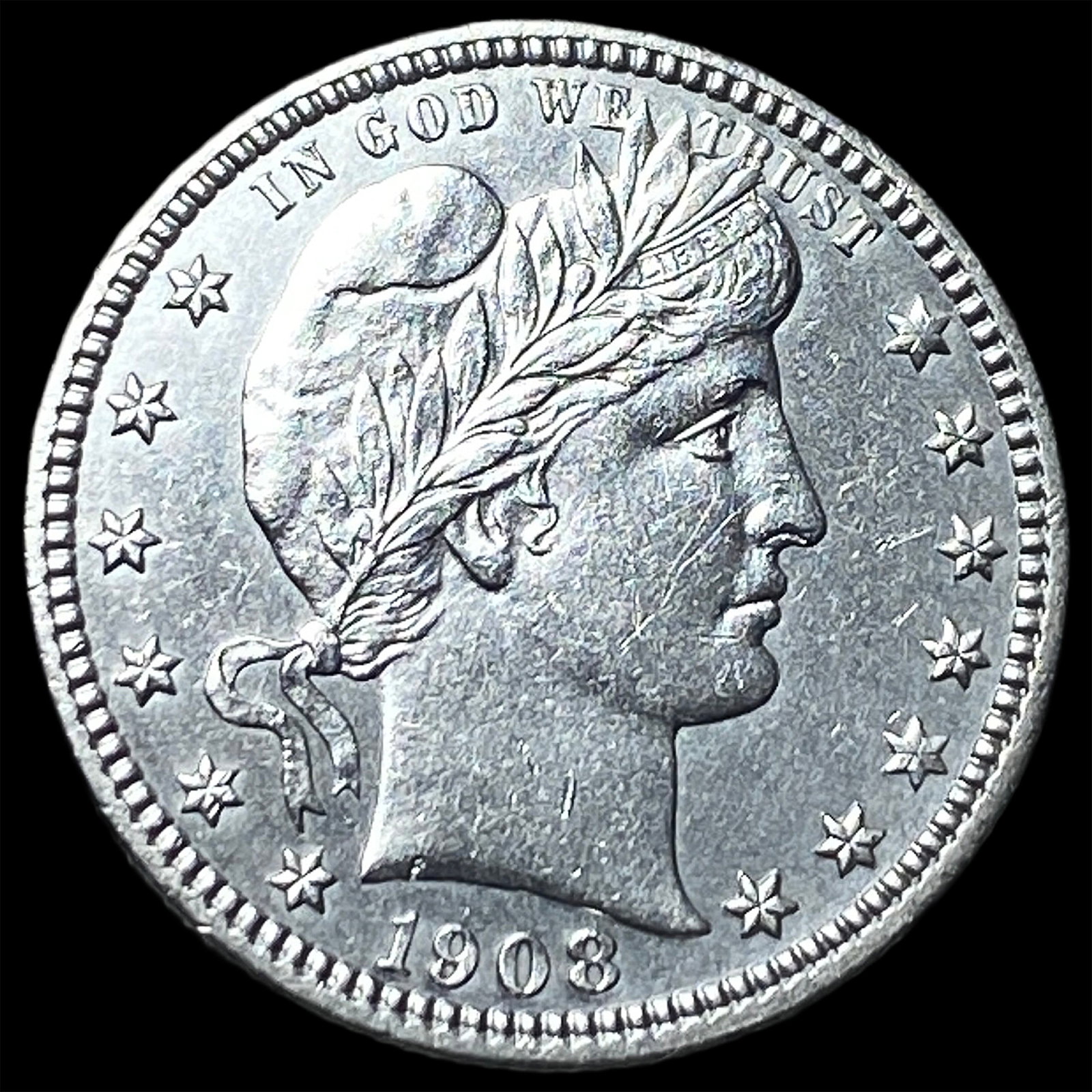 1908-S Silver Barber Quarter UNCIRCULATED (1 of 2)