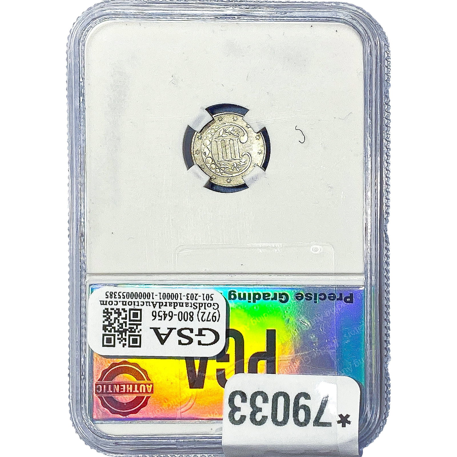 1860 Silver Three Cent PGA MS64 - 2