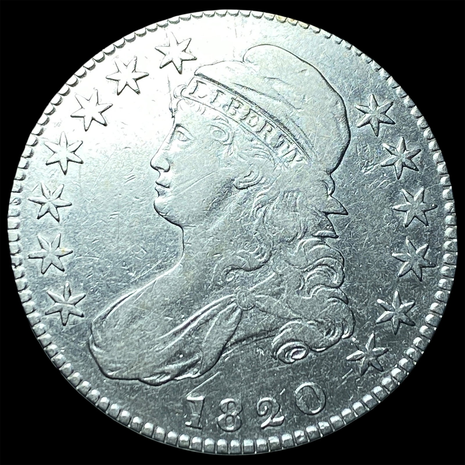 1820 Capped Bust Half Dollar NEARLY UNCIRCULATED (1 of 2)