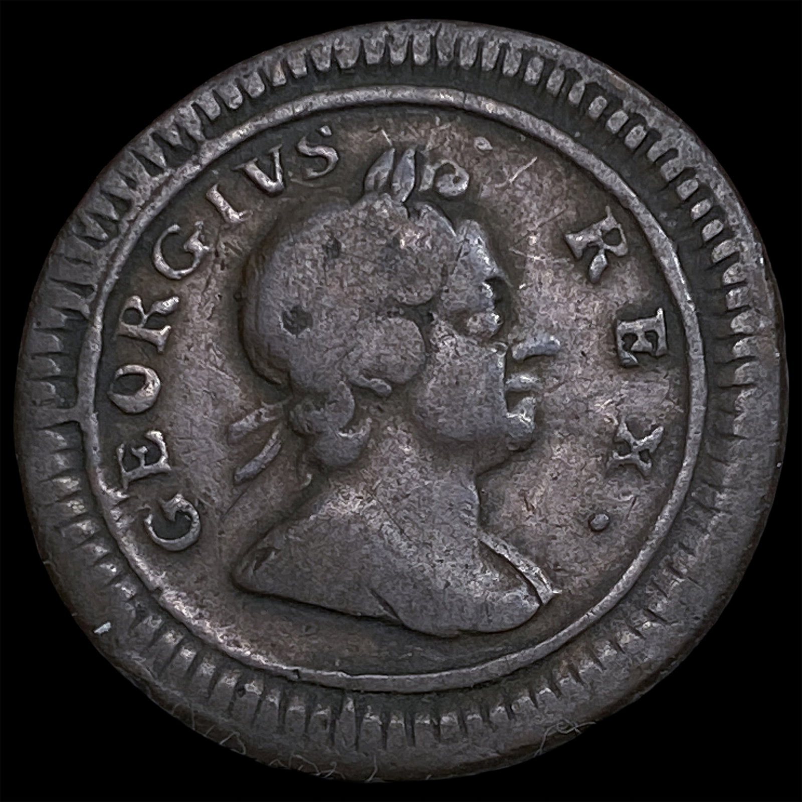 1723 Great Briatin Copper 1 Farthing (1 of 2)