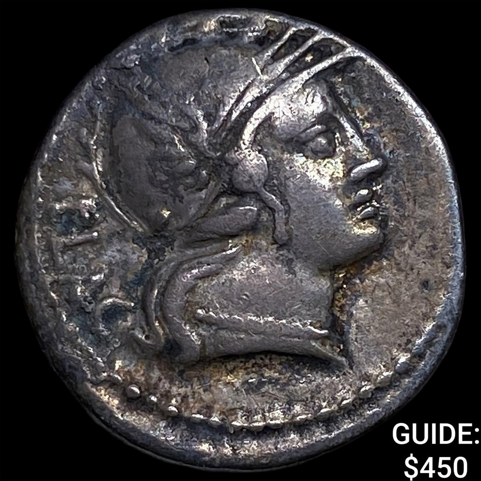 Roman L. Rutilius Flaccus 77 BC Silver Denarius (1 of 2)