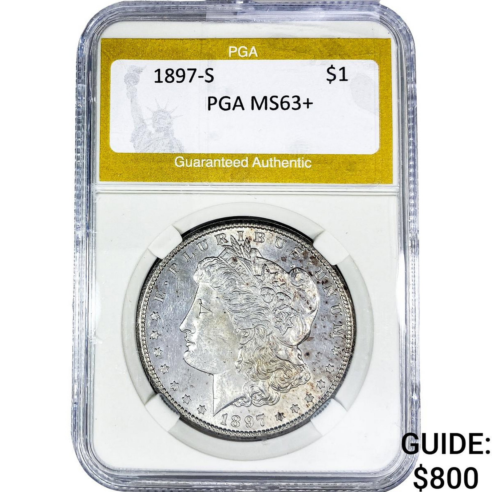 1897-S Morgan Silver Dollar PGA MS63+: 1897-S Morgan Silver Dollar PGA MS63+