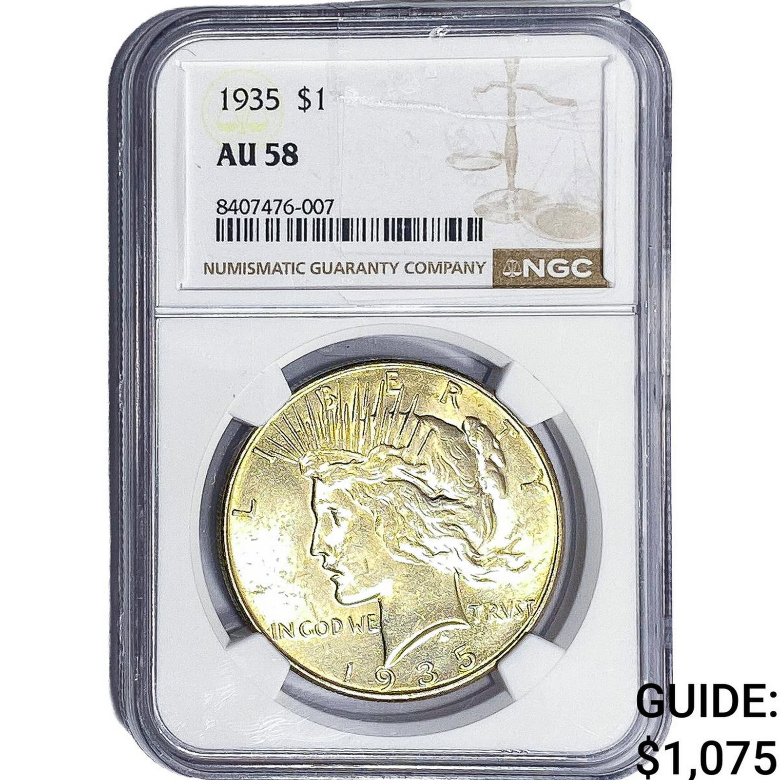 1935 Silver Peace Dollar NGC AU58 (1 of 2)